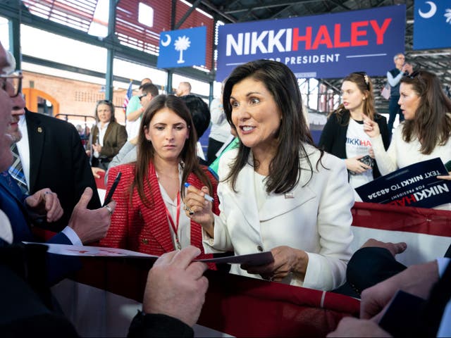 <p>Republican presidential candidate Nikki Haley wrote a tweet attacking ‘weak and woke’ ideology the day she declared her candidacy</p>