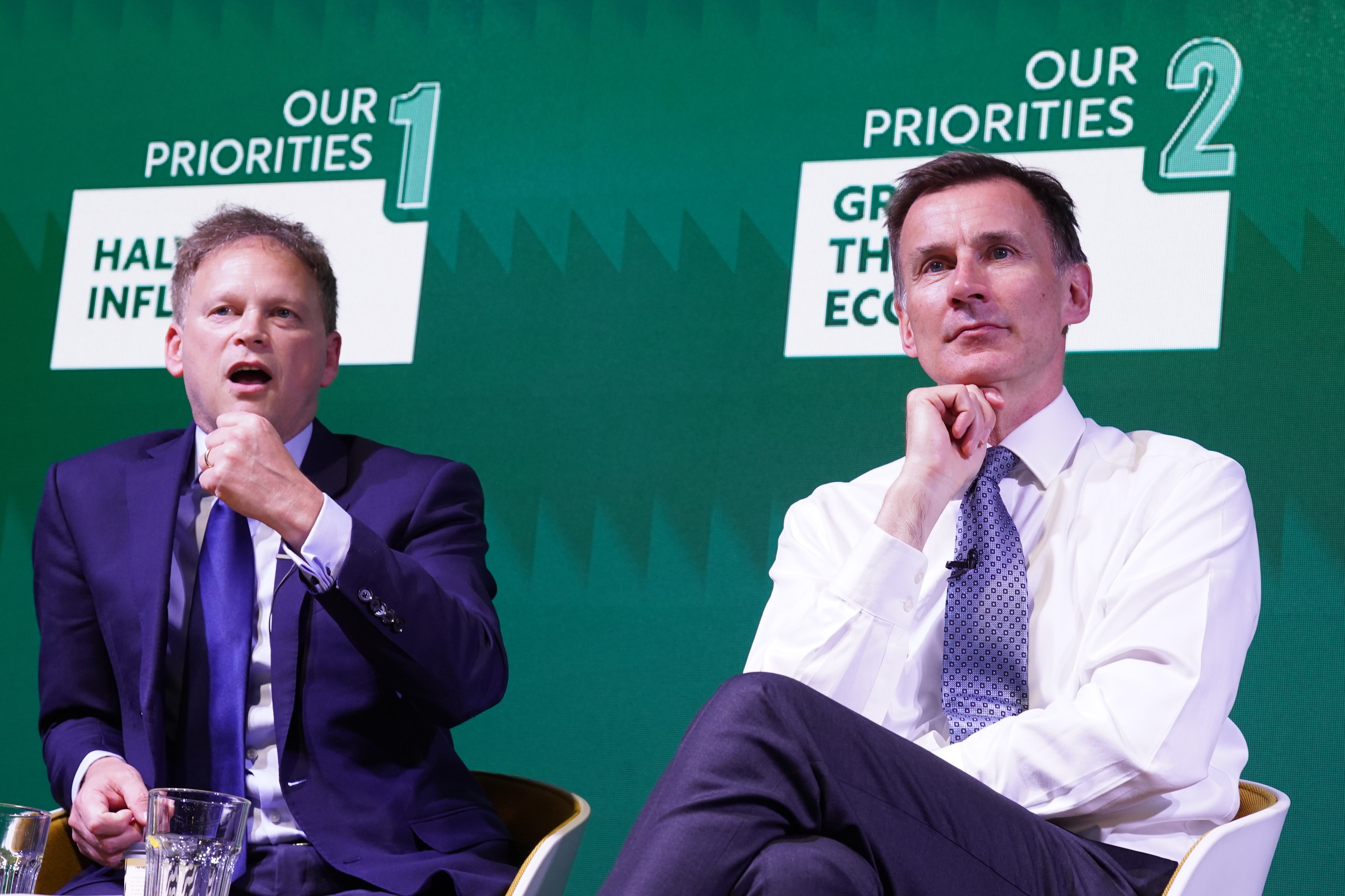 Energy secretary Grant Shapps and chancellor Jeremy Hunt