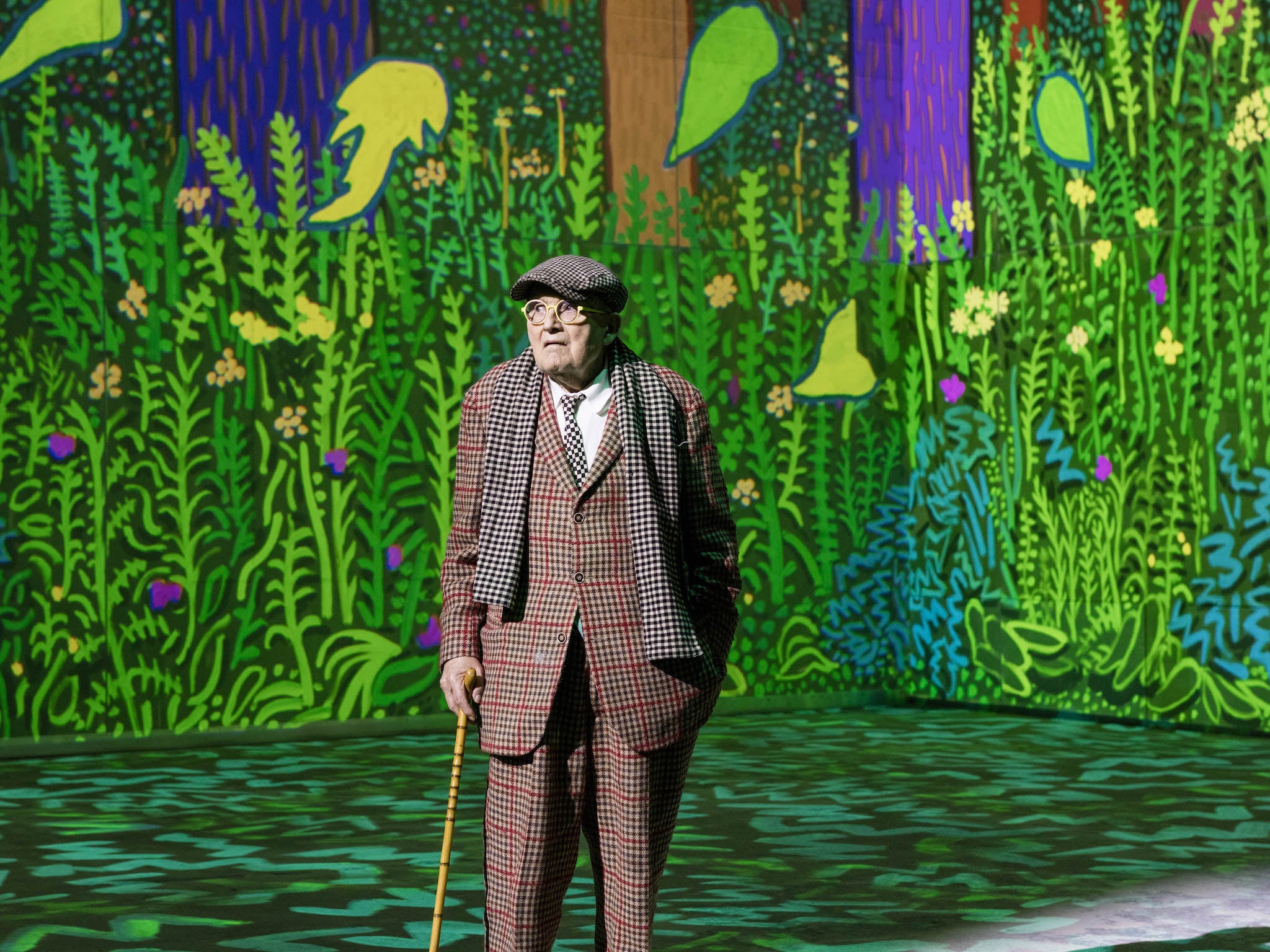 David Hockney pictured at his immersive show at Lightroom