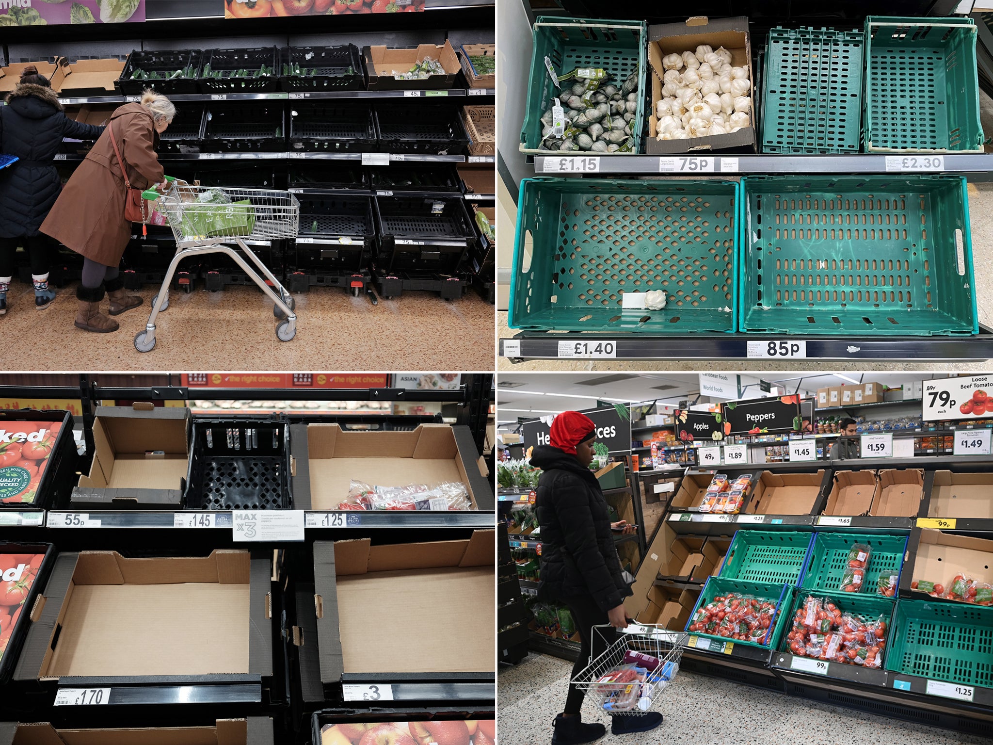 Supermarkets were forced to ration some vegetables in February