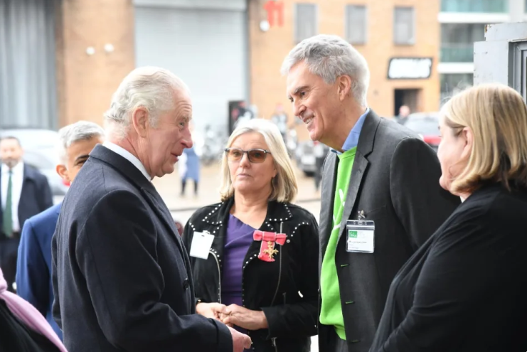 King Charles with Felix Project founders Justin and Jane Byam Shaw