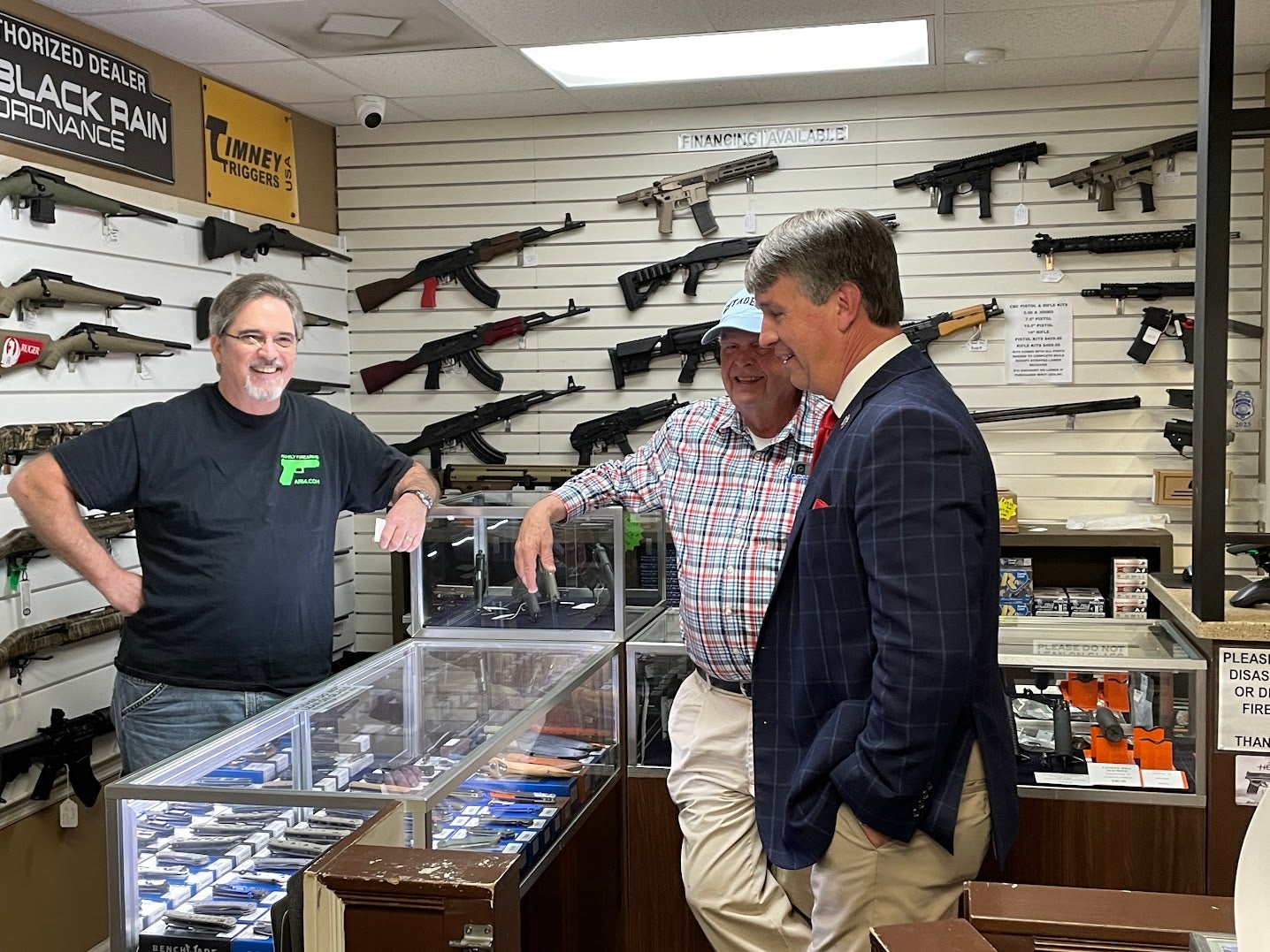 Rep Barry Moore visits Family Firearms in Troy, Alabama