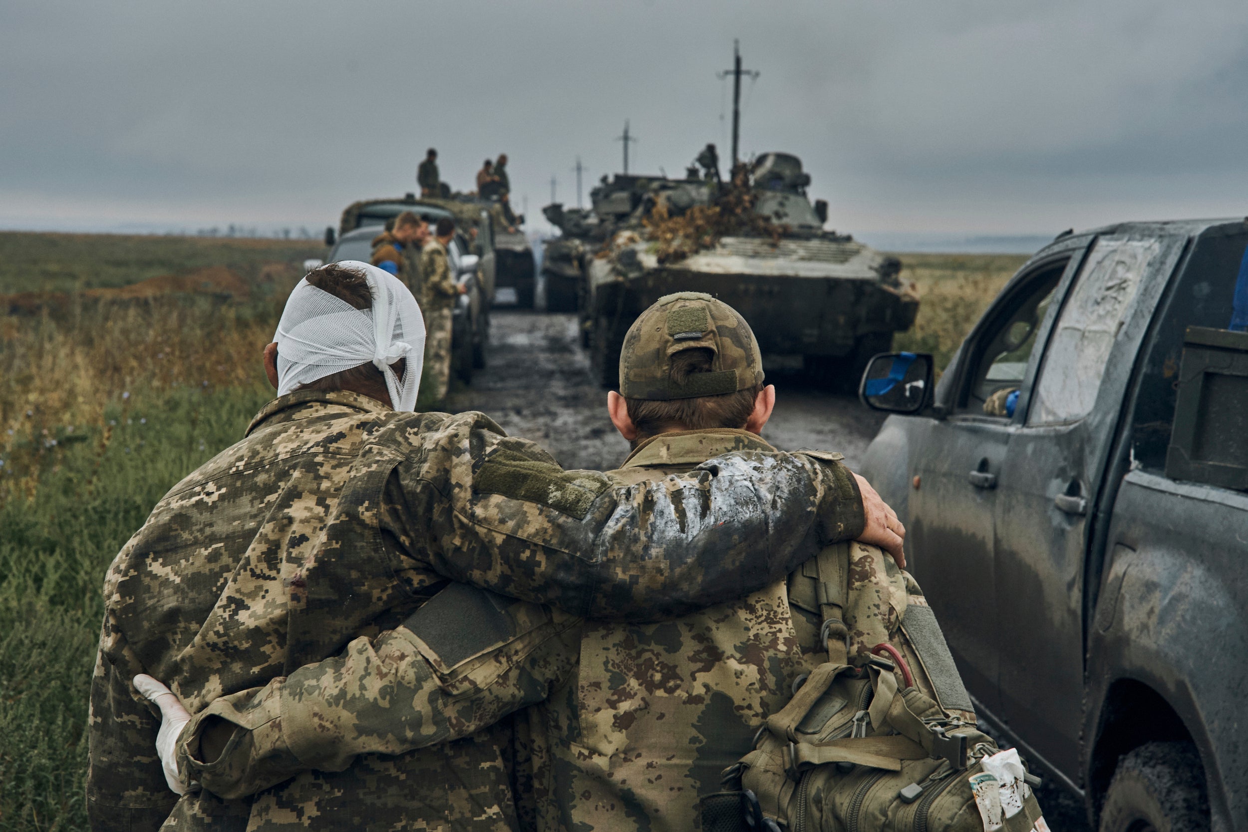 Ukrainian soldiers in the Kharkiv region back in September 2022