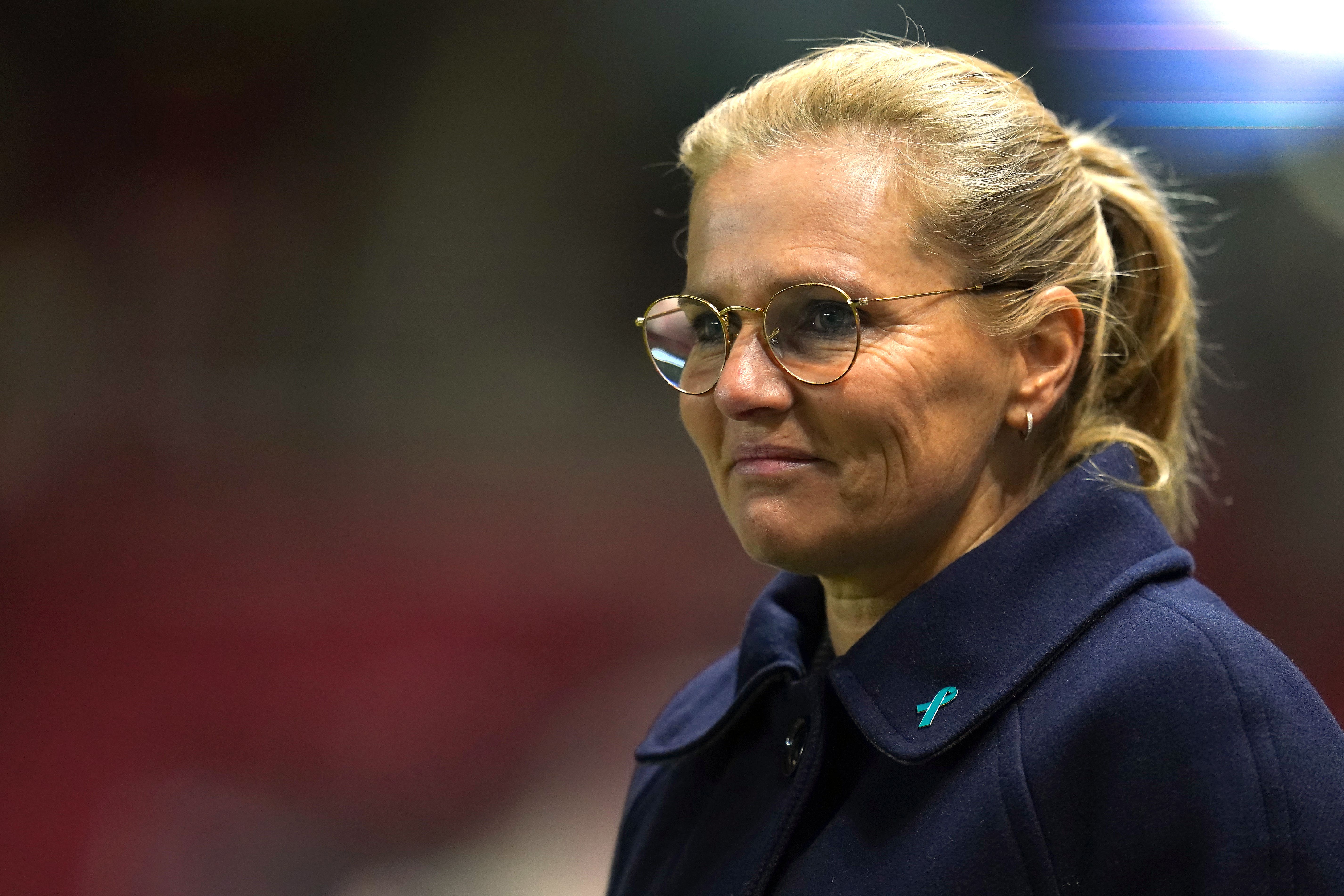 England head coach Sarina Wiegman before the Arnold Clark Cup match against Belgium (Nick Potts/PA)