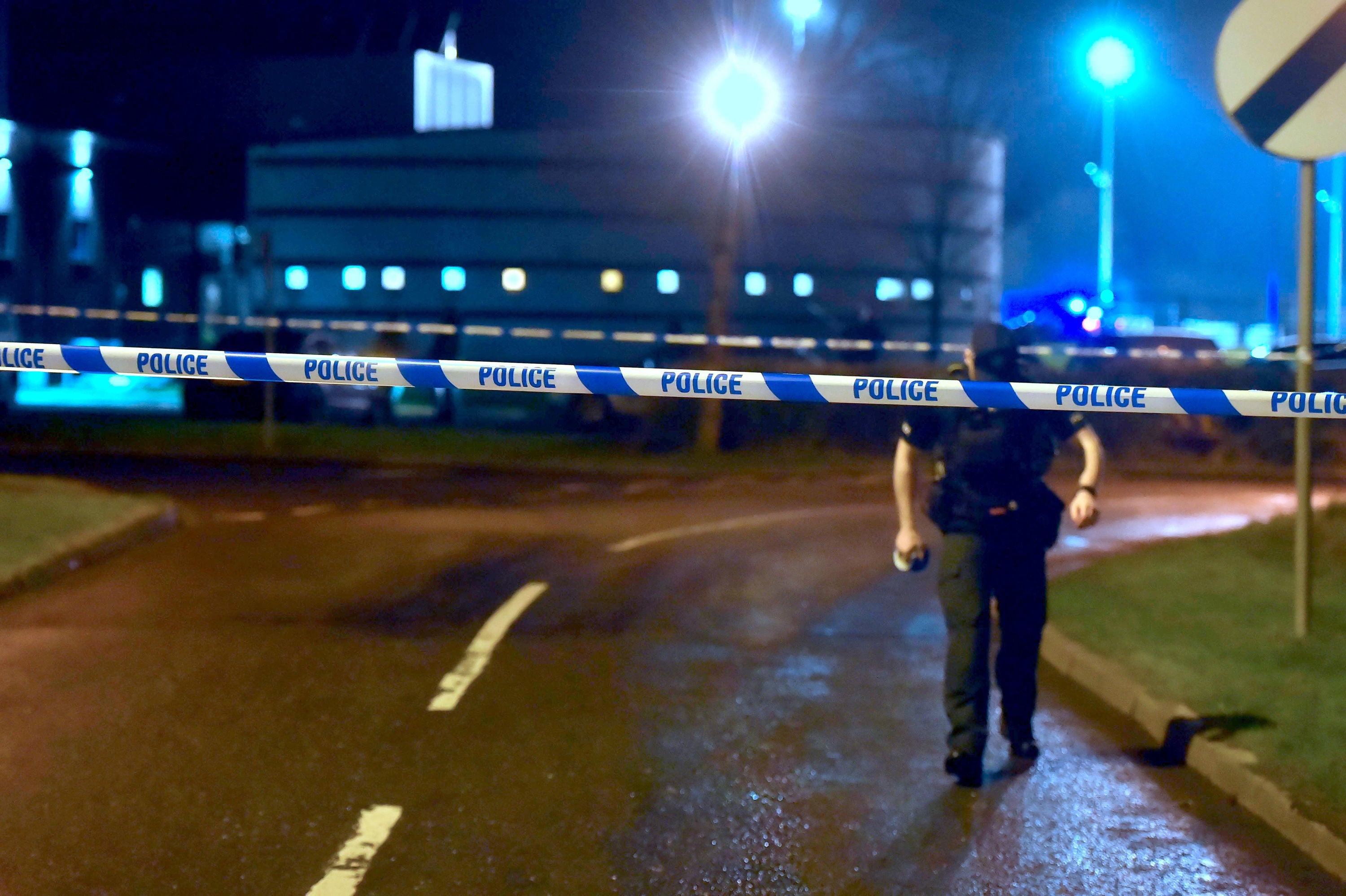 PSNI officers at the scene of a shooting in the Killyclogher Road area of Omagh