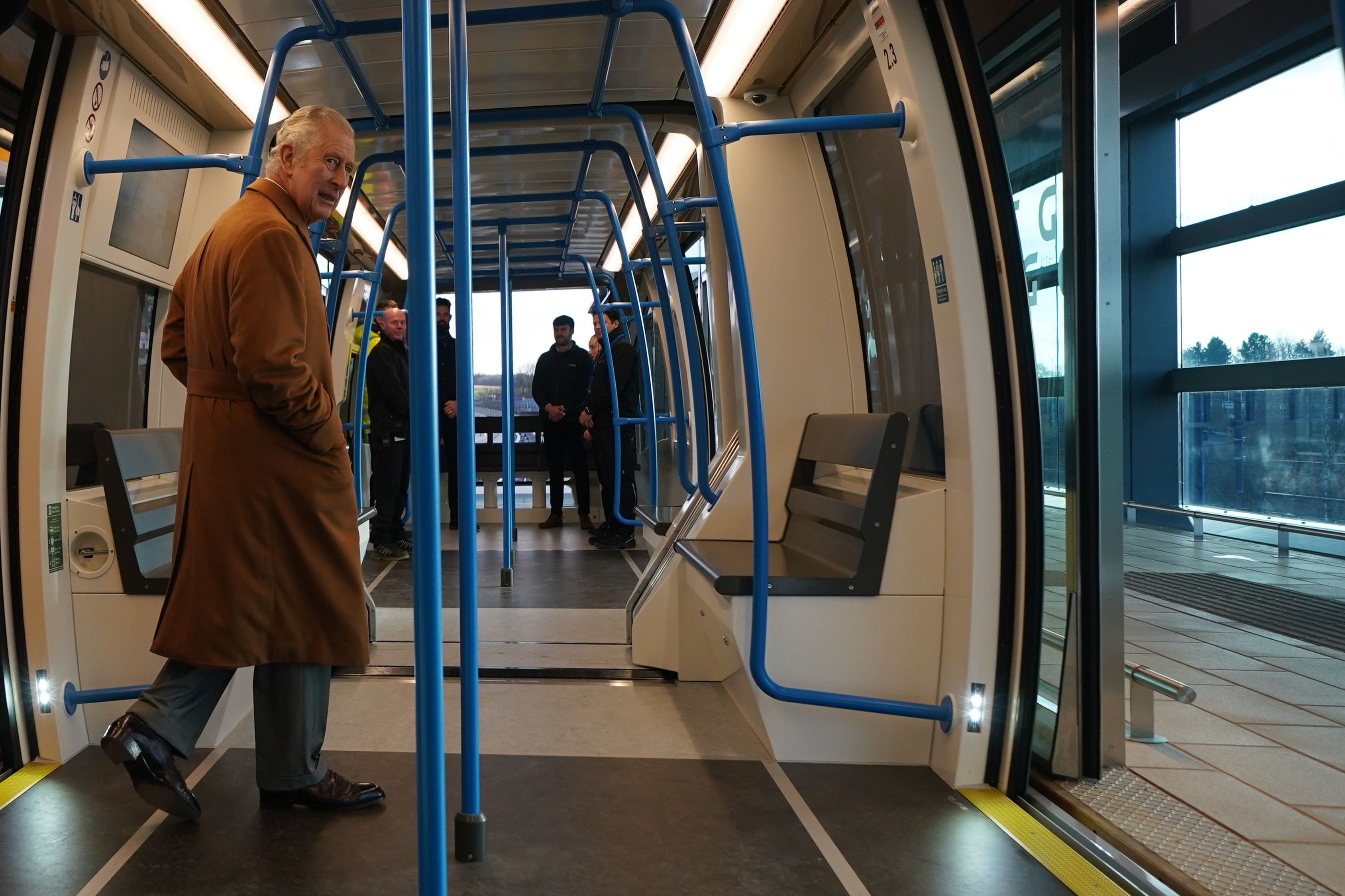 A new light rail link connecting Luton Airport with the nearest railway station will begin carrying passengers on March 10 (Yui Mok/PA)