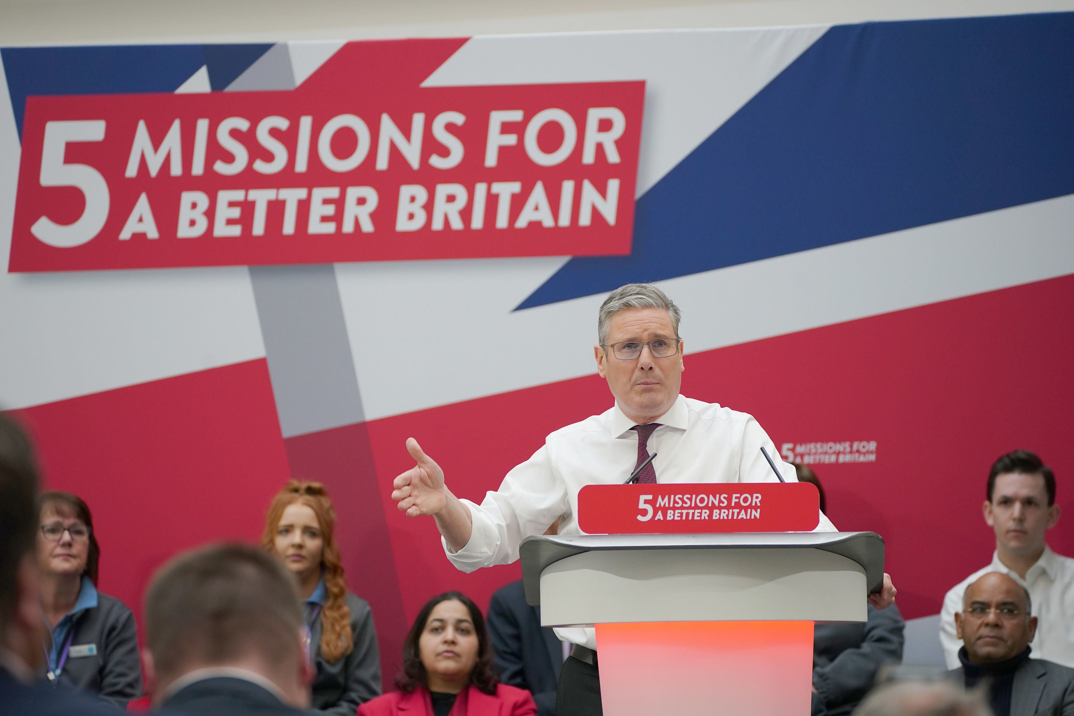 Keir Starmer delivering his vision in Manchester