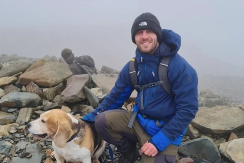 Kyle Sambrook, 33, with his dog Bane (Police Scotland/PA)