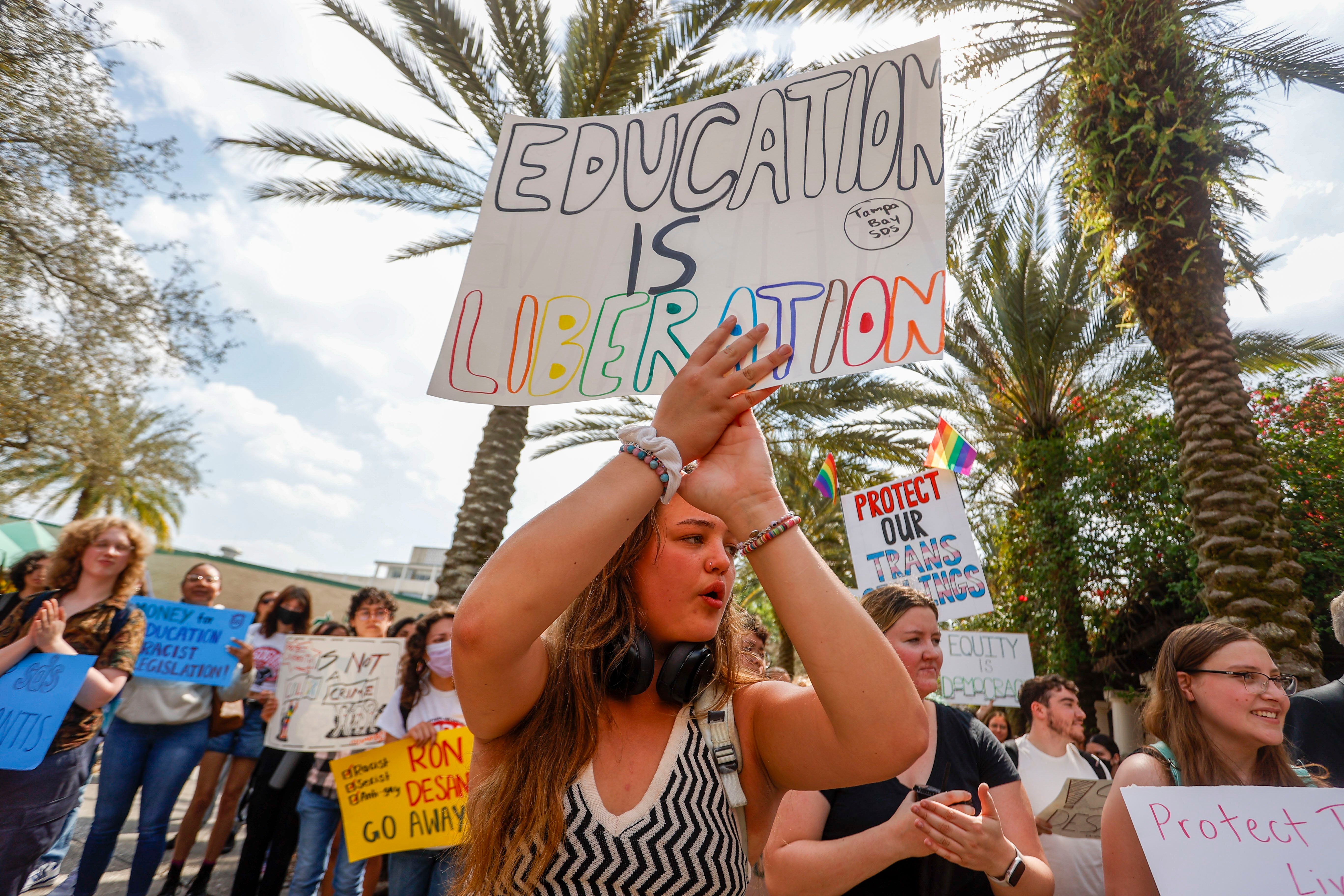 Anti-LGBT+ ‘attacks’ from Ron DeSantis spark statewide student walkout in Florida