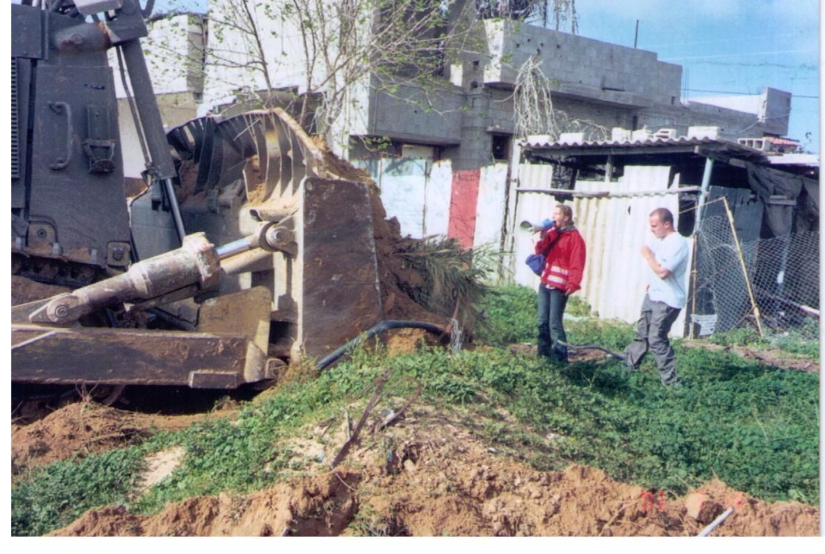 Rachel Corrie just hours before she was killed in Gaza