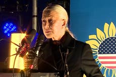 Helen Mirren tears up reciting war poem by Ukrainian writer at vigil