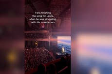 Lewis Capaldi fans take over singing as he ‘struggles with Tourette’s symptoms’