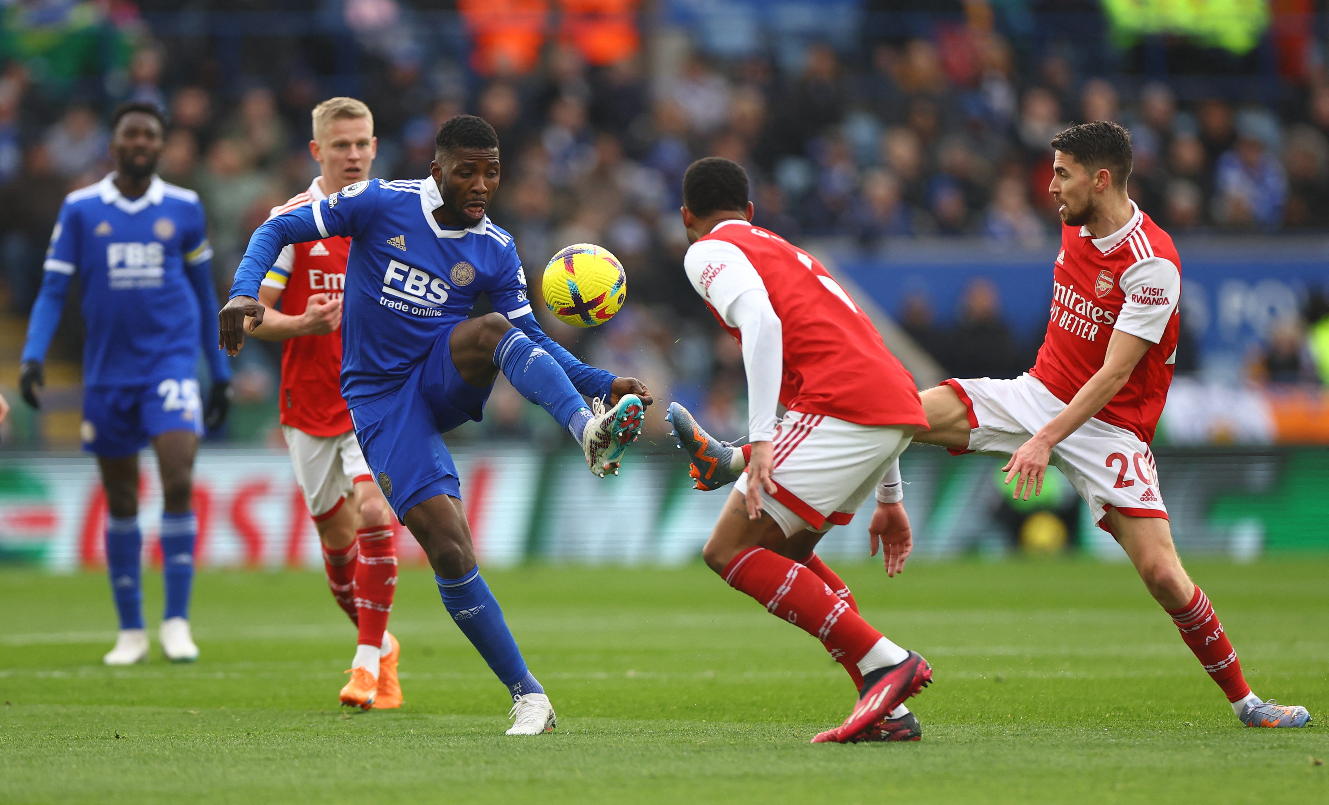 Jorginho in action against Leicester