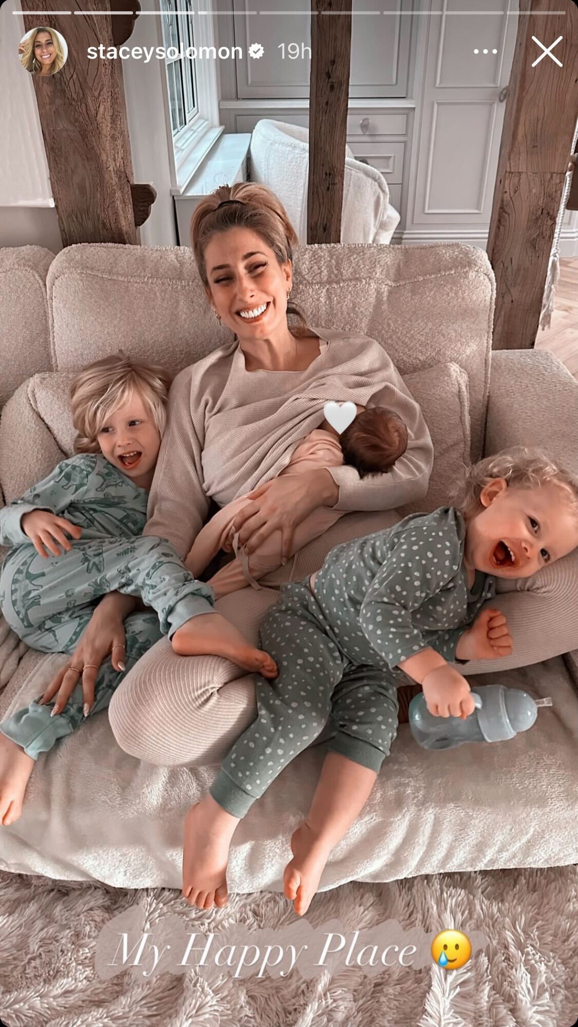 Stacey Solomon pictured with her and Joe Swash’s three children, Rex, Rose and Belle