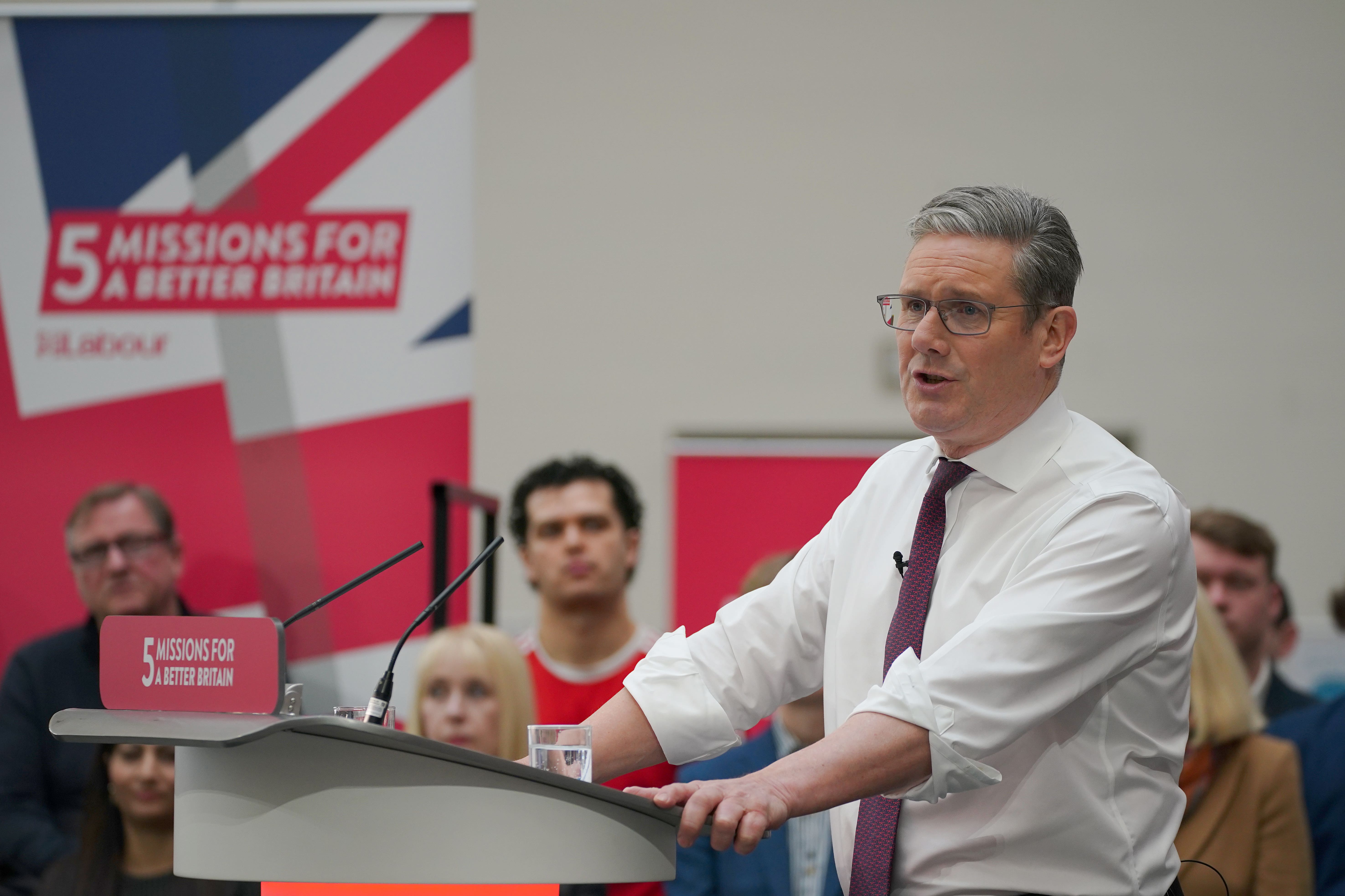 Labour Party leader Sir Keir Starmer will speak about his mission of growing the UK economy if he wins power (Peter Byrne/PA)