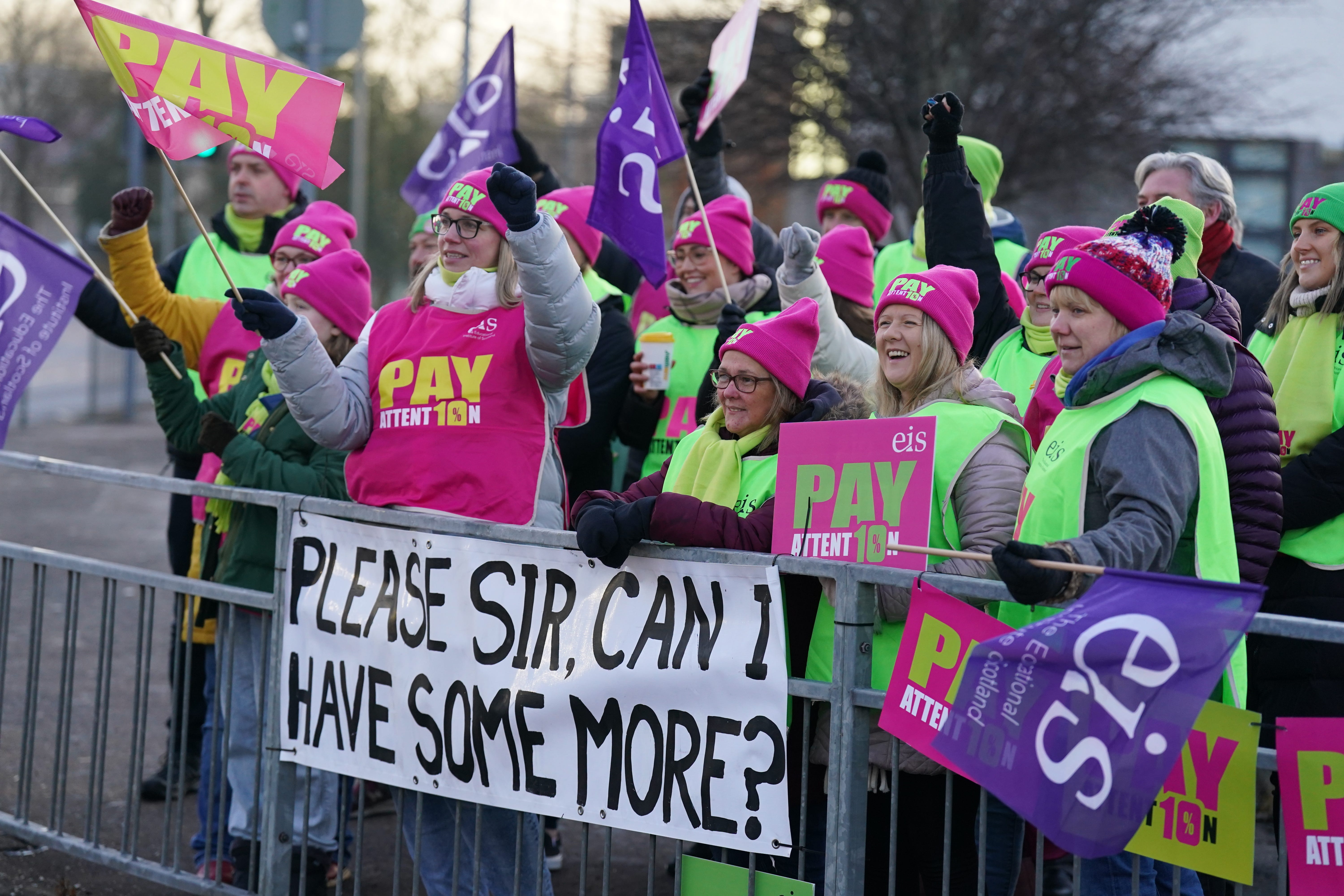 Half of people surveyed said the Scottish Government had done badly when it came to handling recent strike action (Andrew Milligan/PA