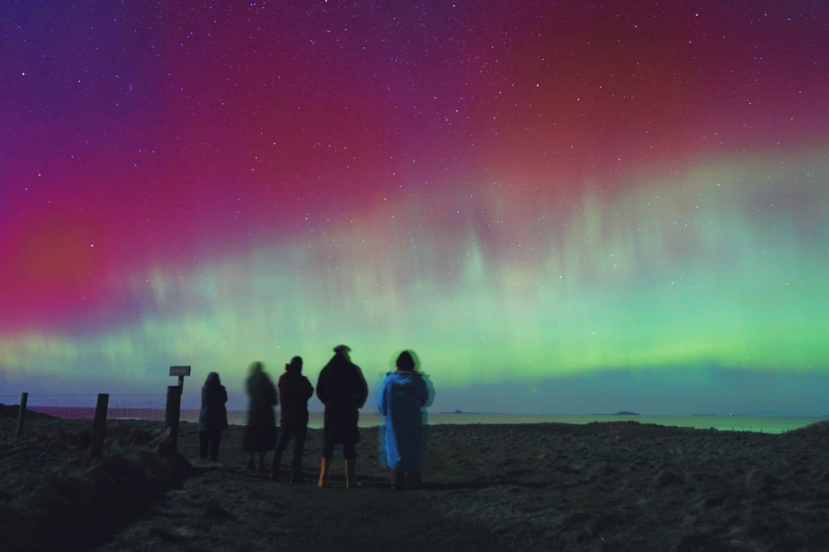 The northern lights over the Hebrides in Scotland