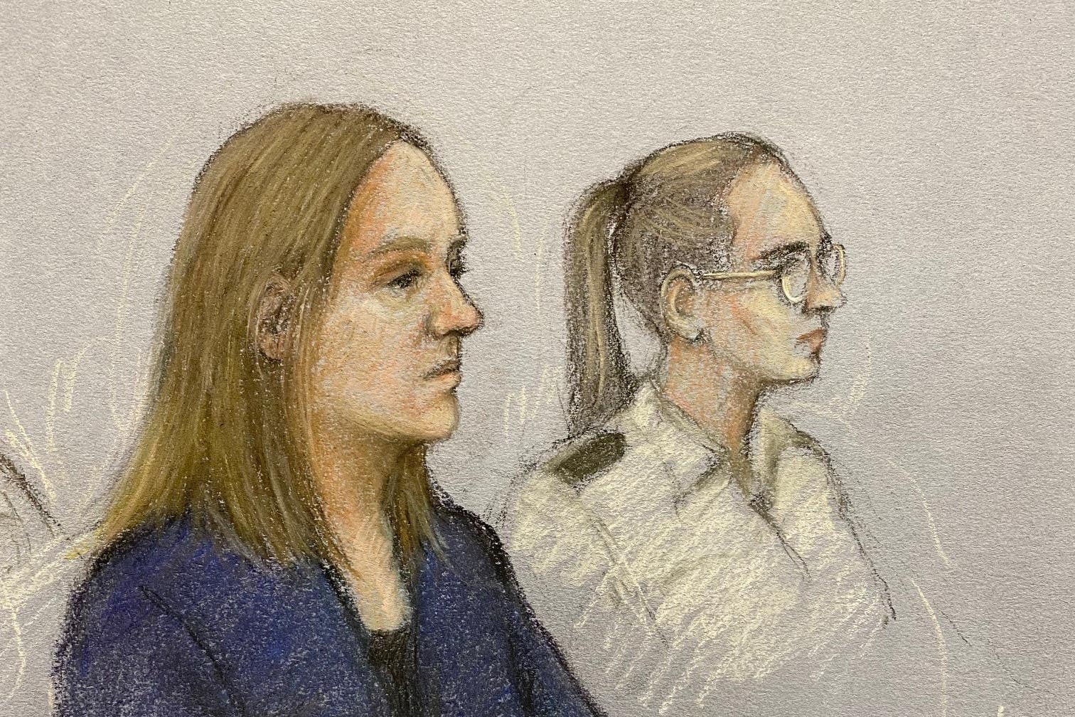 Lucy Letby appearing in the dock at Manchester Crown Court