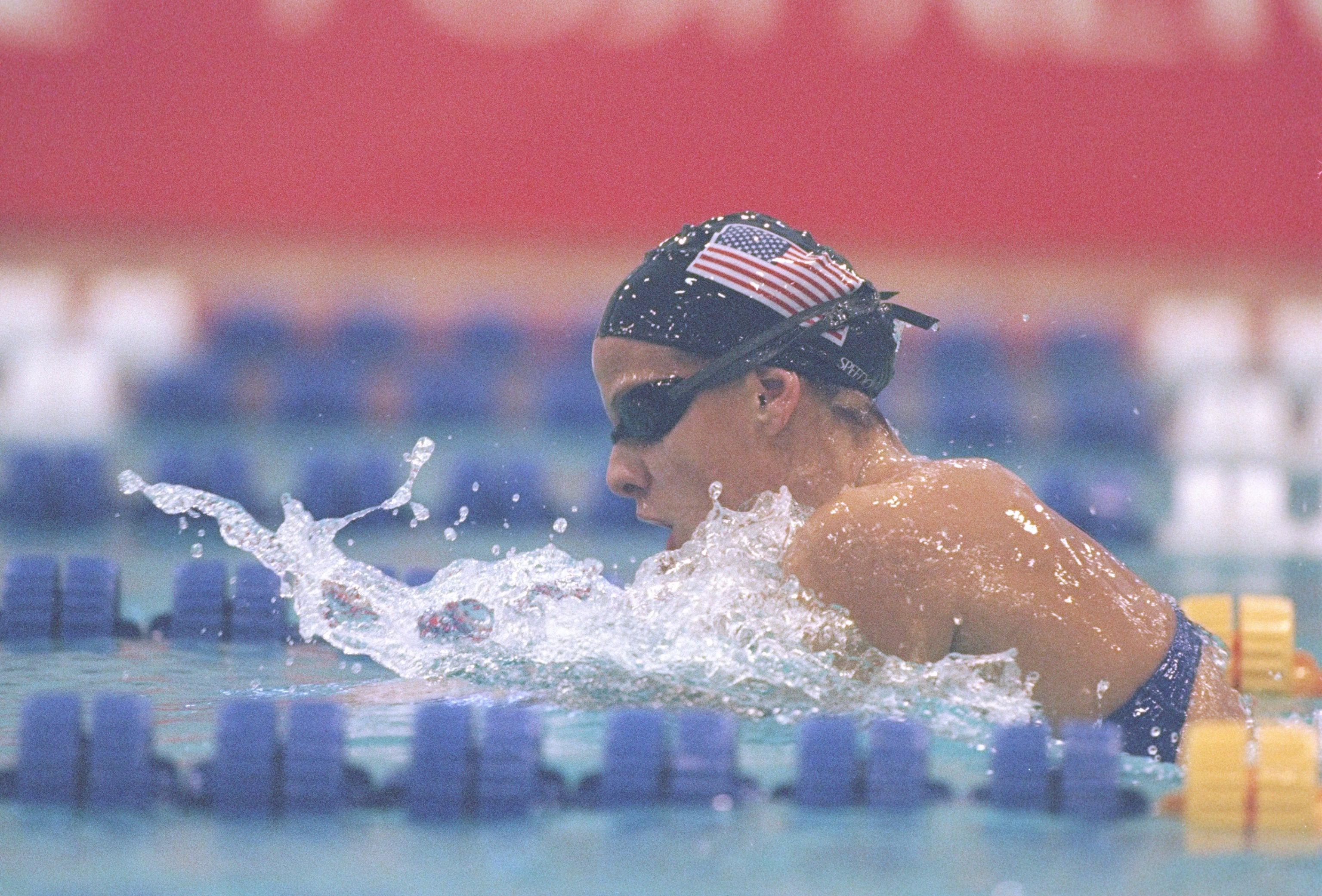 Jamie Cail of the United States performs during the Pan Pacific Swim Championships in Fukuoka City, Japan. Mandatory