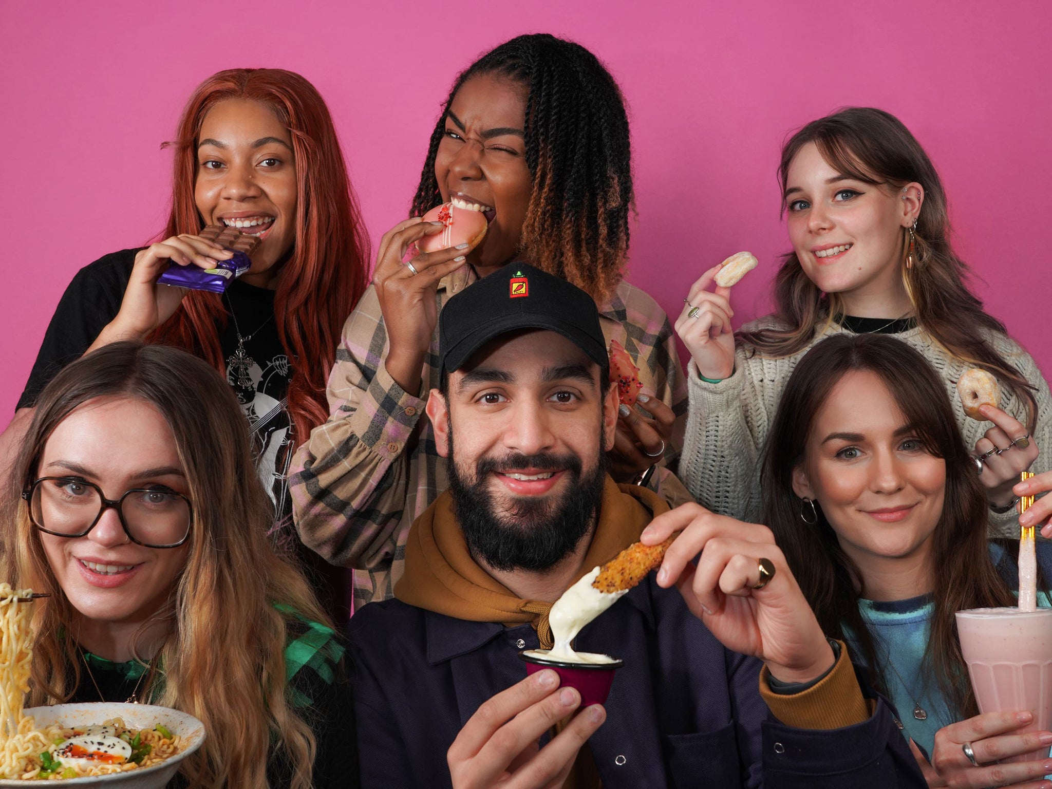 The Caught Snackin’ team: (back L-R) Chloe Fernandes-Mendes, Harleigh Reid, Kat Scott Payne, (front L-R) Lydia Vernon, Jason Tamou, Freya Matchett