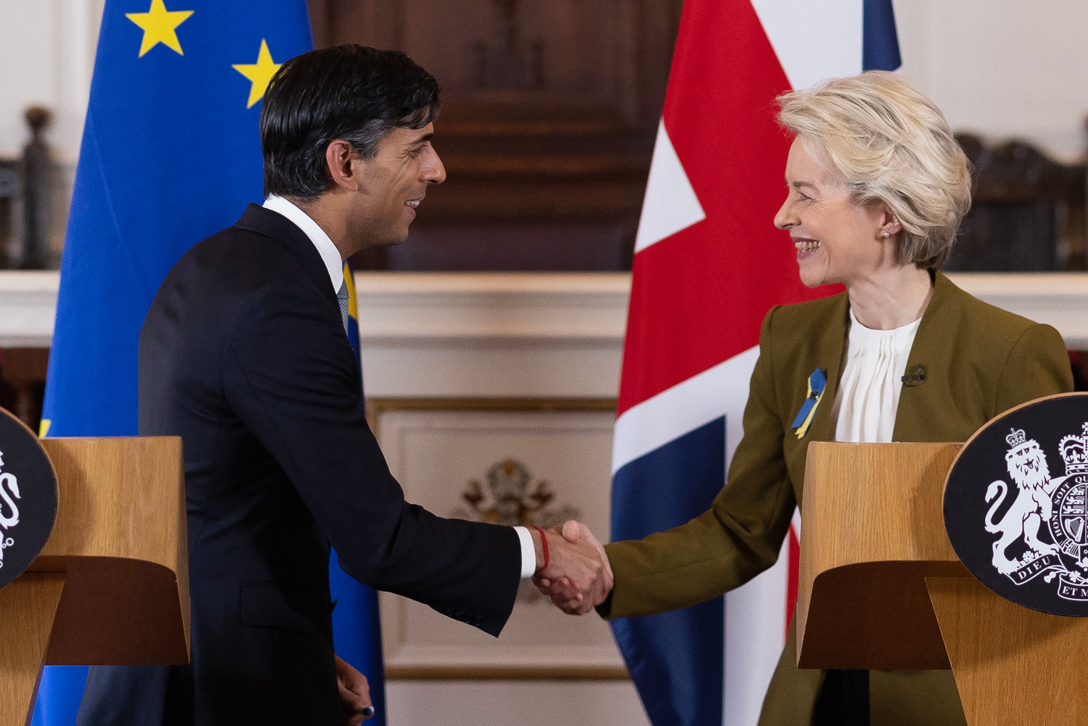 Prime Minister Rishi Sunak and European Commission president Ursula Von der Leyen