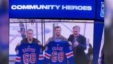 NYPD officers who saved children during U-Haul rampage honoured at Rangers game