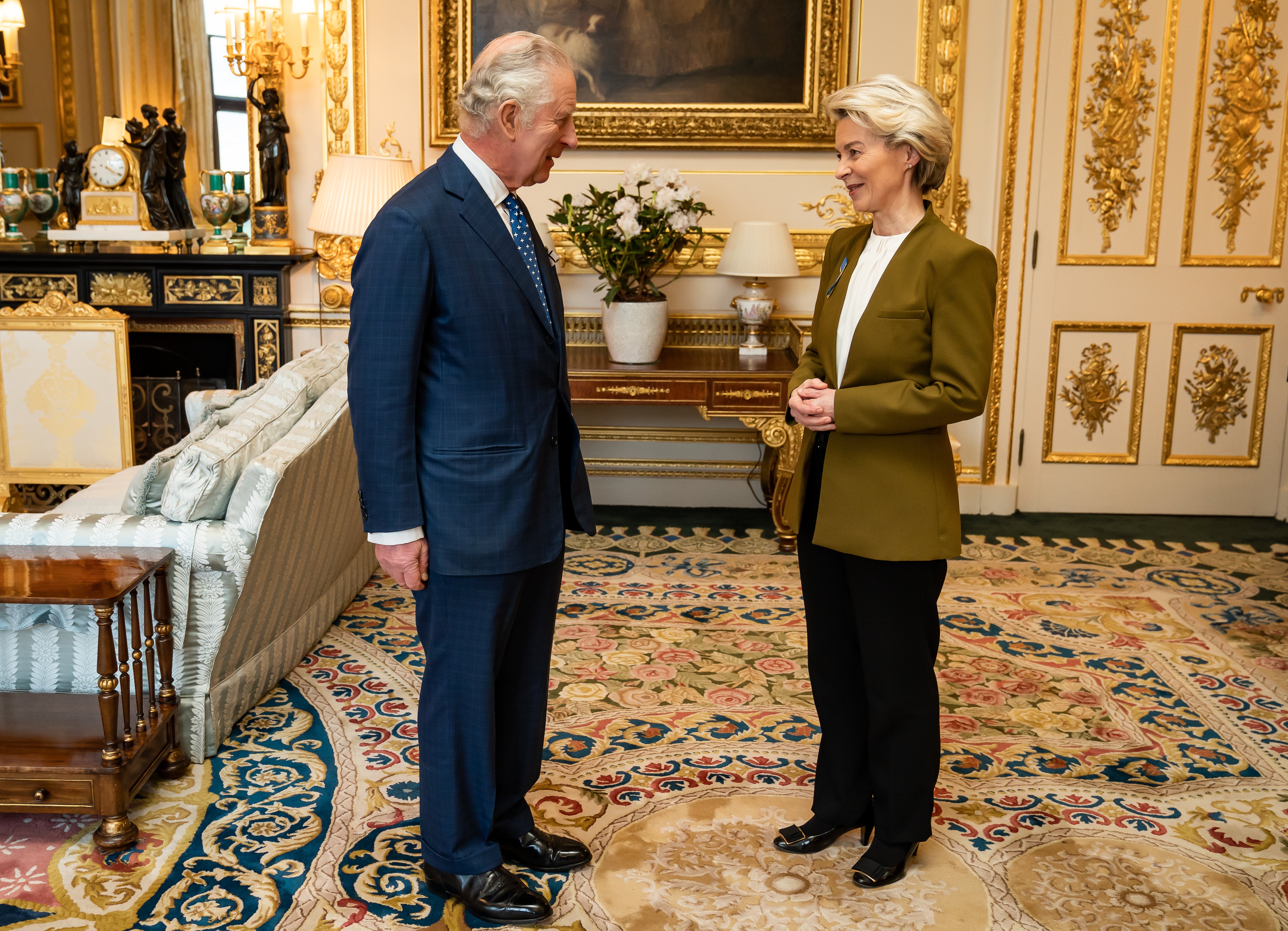 King Charles III meets European Commission president Ursula von der Leyen