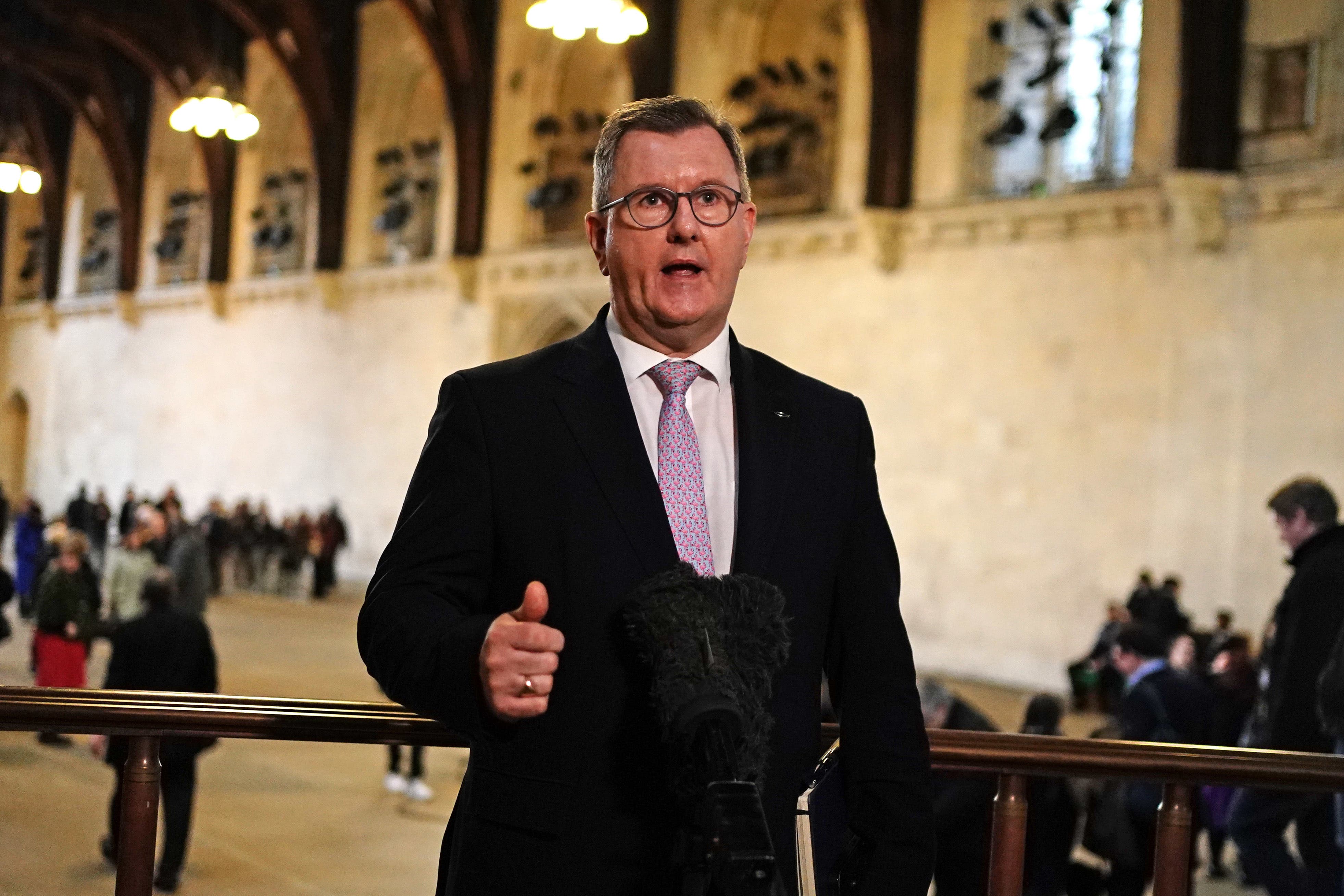 DUP leader Sir Jeffrey Donaldson (Jordan Pettitt/PA)