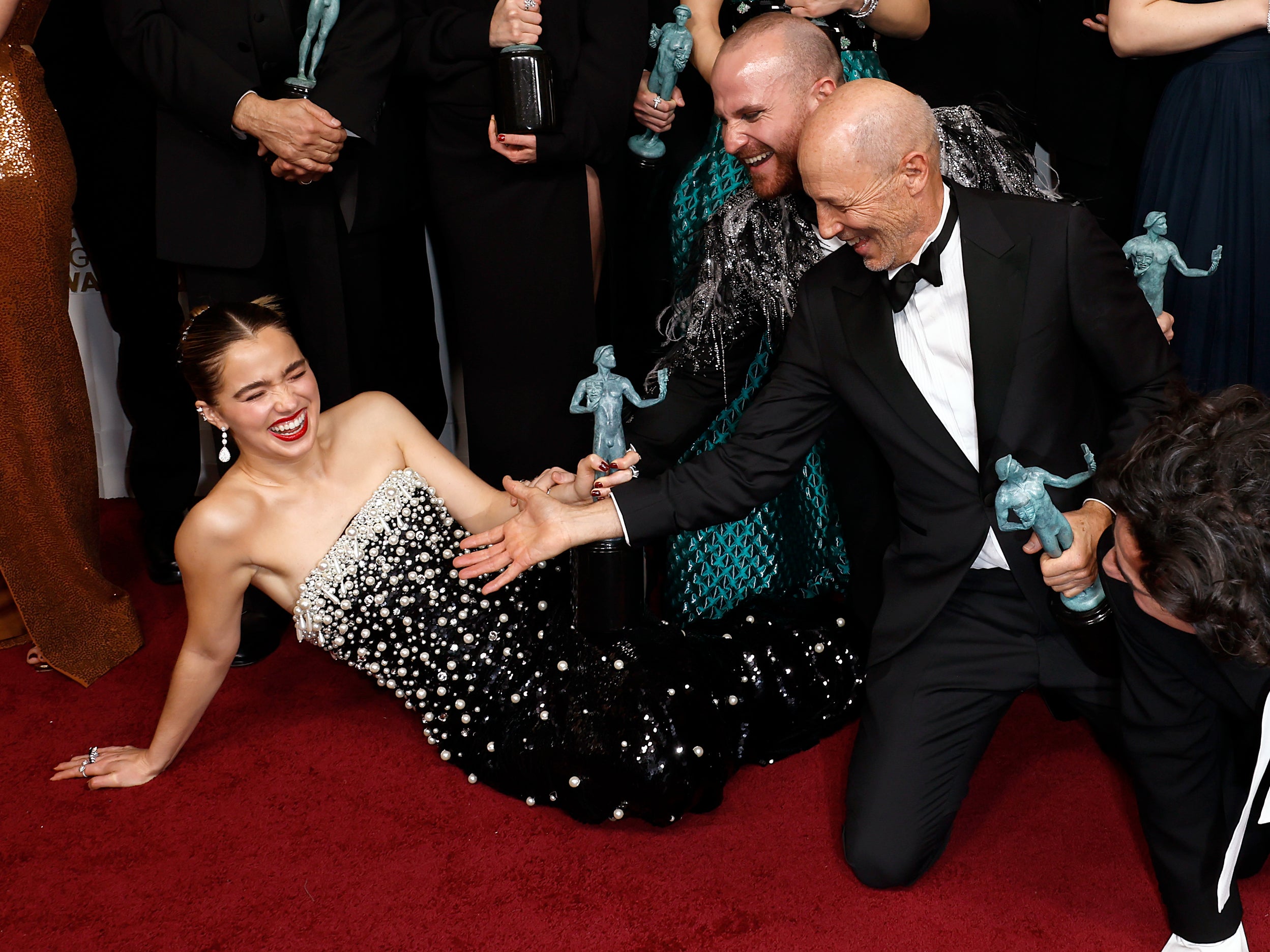 (Left to right) Haley Lu Richardson, Paolo Camilli and Jon Gries