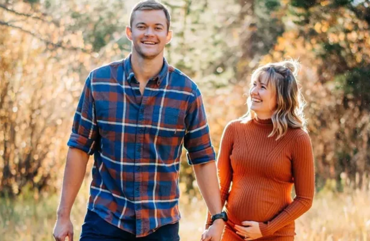 Flight paramedic and new father Ryan Watson, picture with wife Kailey, was one of five victims of a medical transport flight that crashed in Nevada on Friday