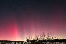Northern lights captured dancing in sky above Oxfordshire in rare sighting