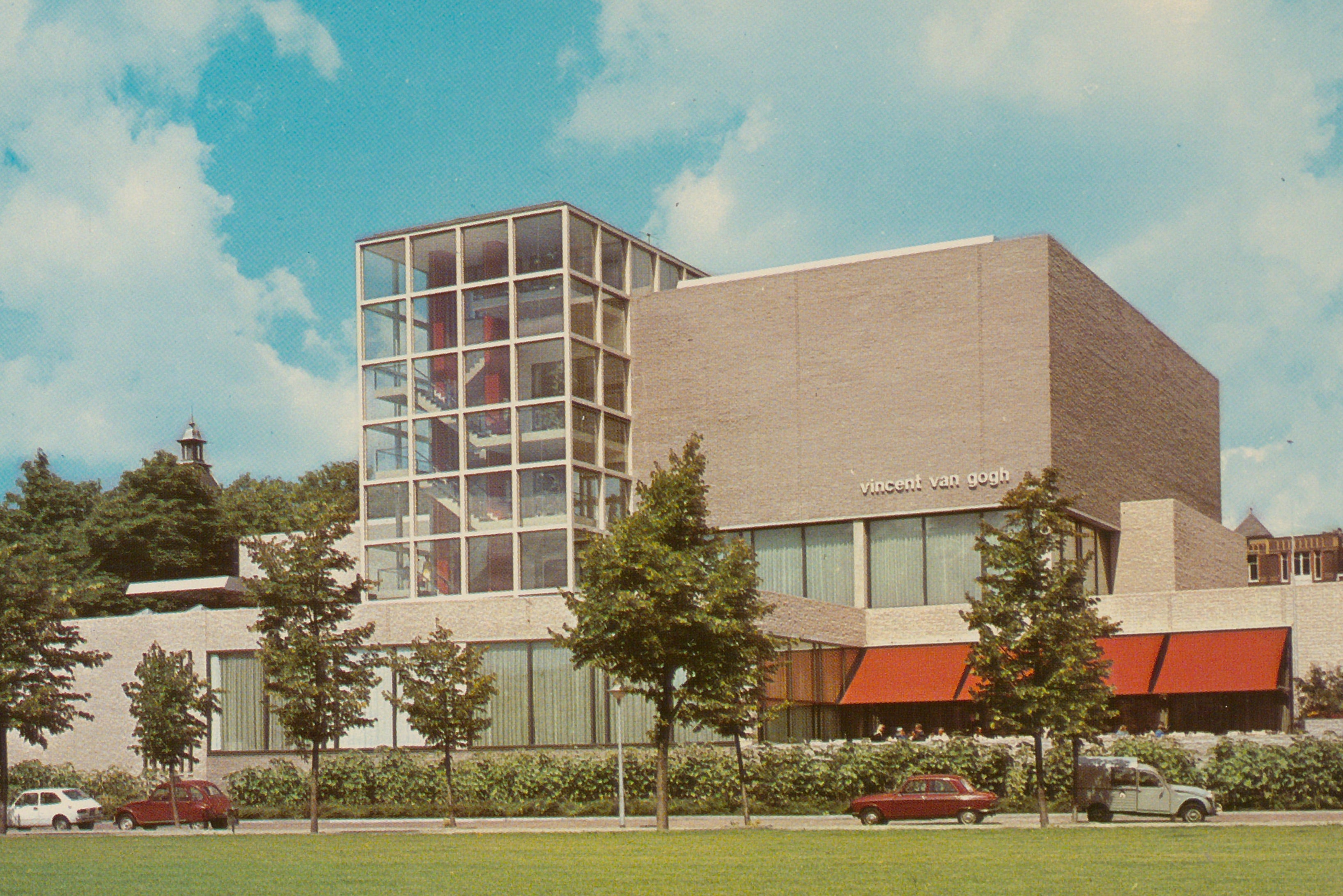 Postcard of the Van Gogh Museum viewed from Museumplein, c 1973