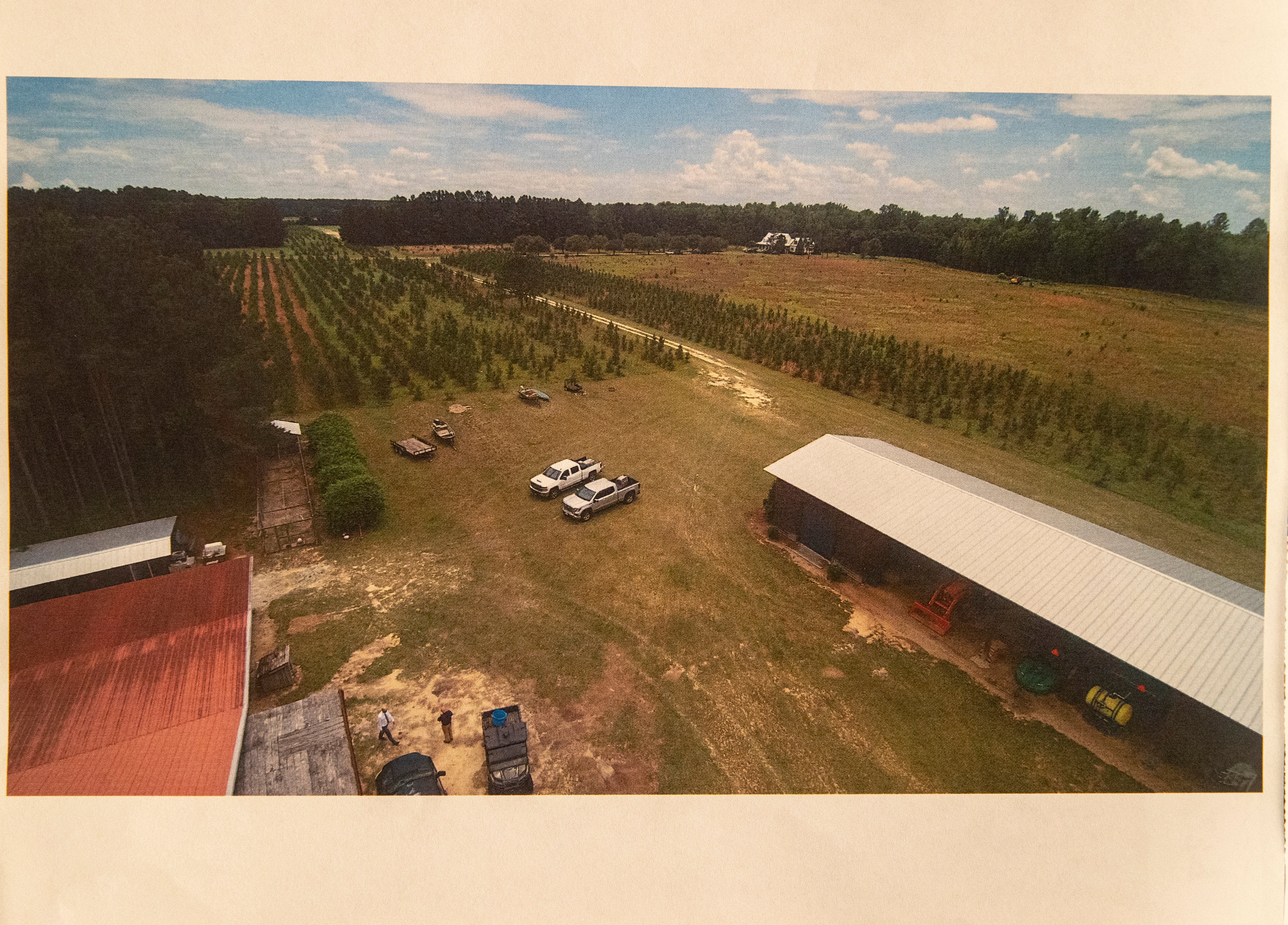 An aerial view of the Moselle estate including the kennels and feed room