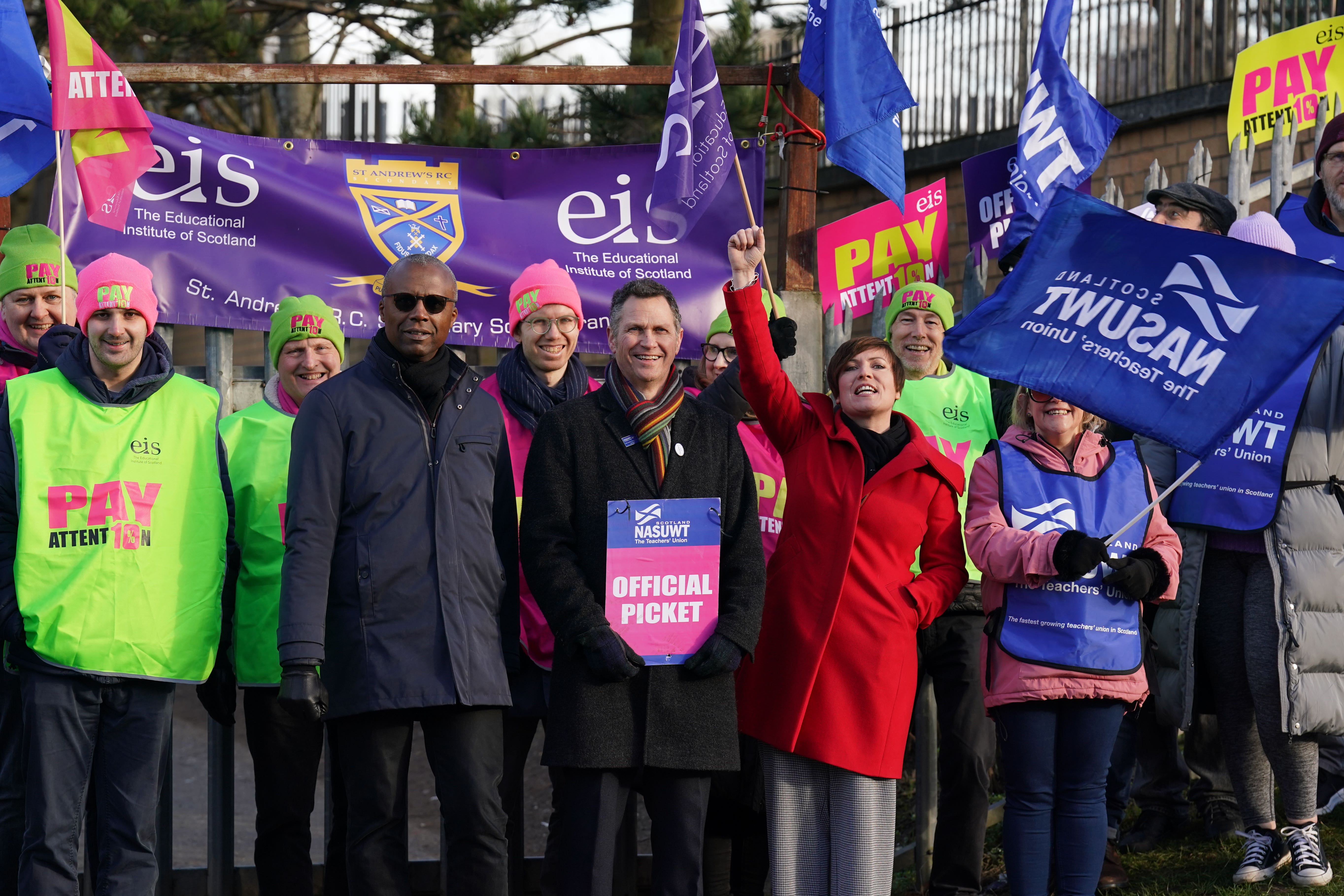 Schools are closed across Scotland as teachers take strike action (Andrew Milligan/PA)