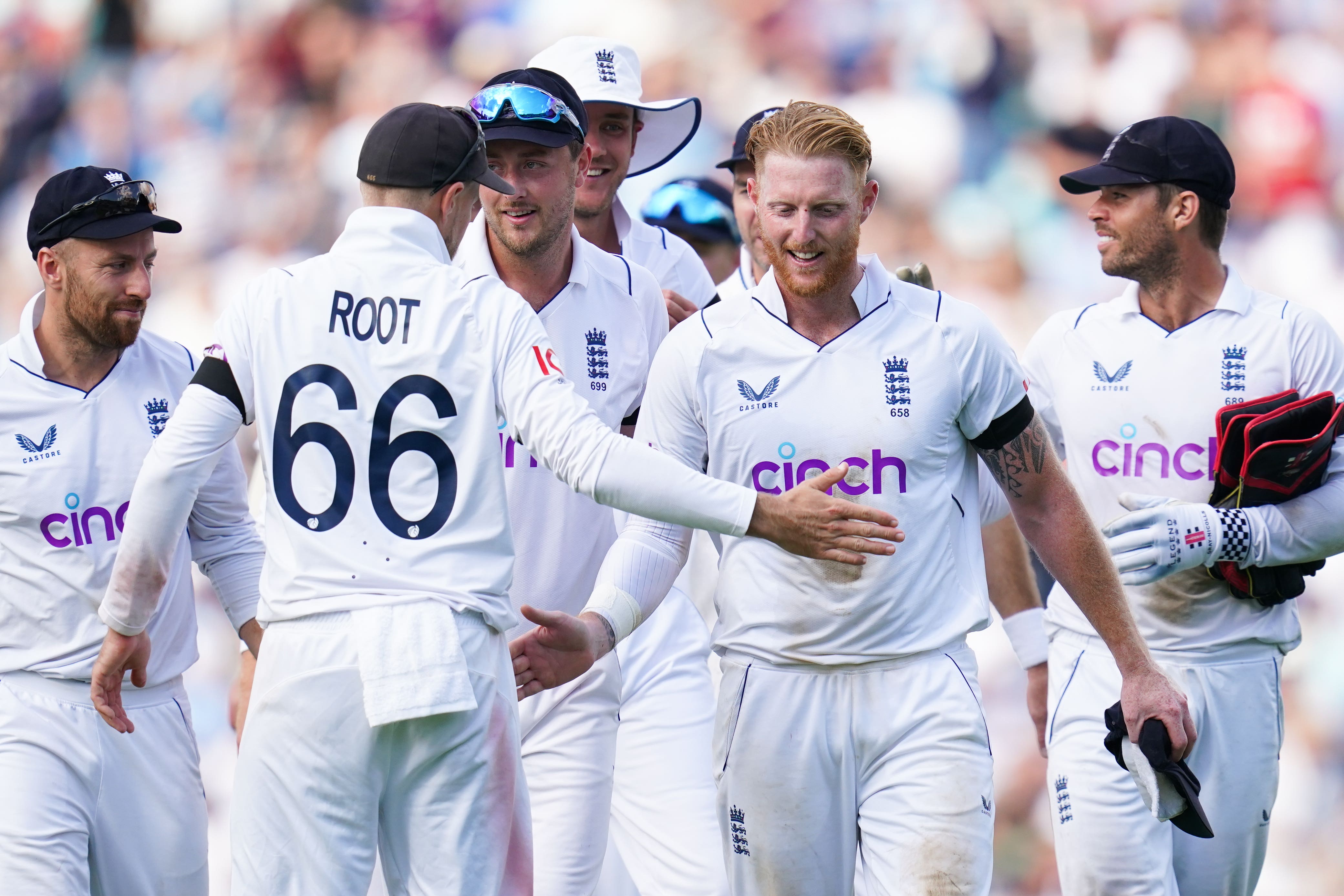 England’s team is built around Ben Stokes’ (second right) inspirational leadership (John Walton/PA)