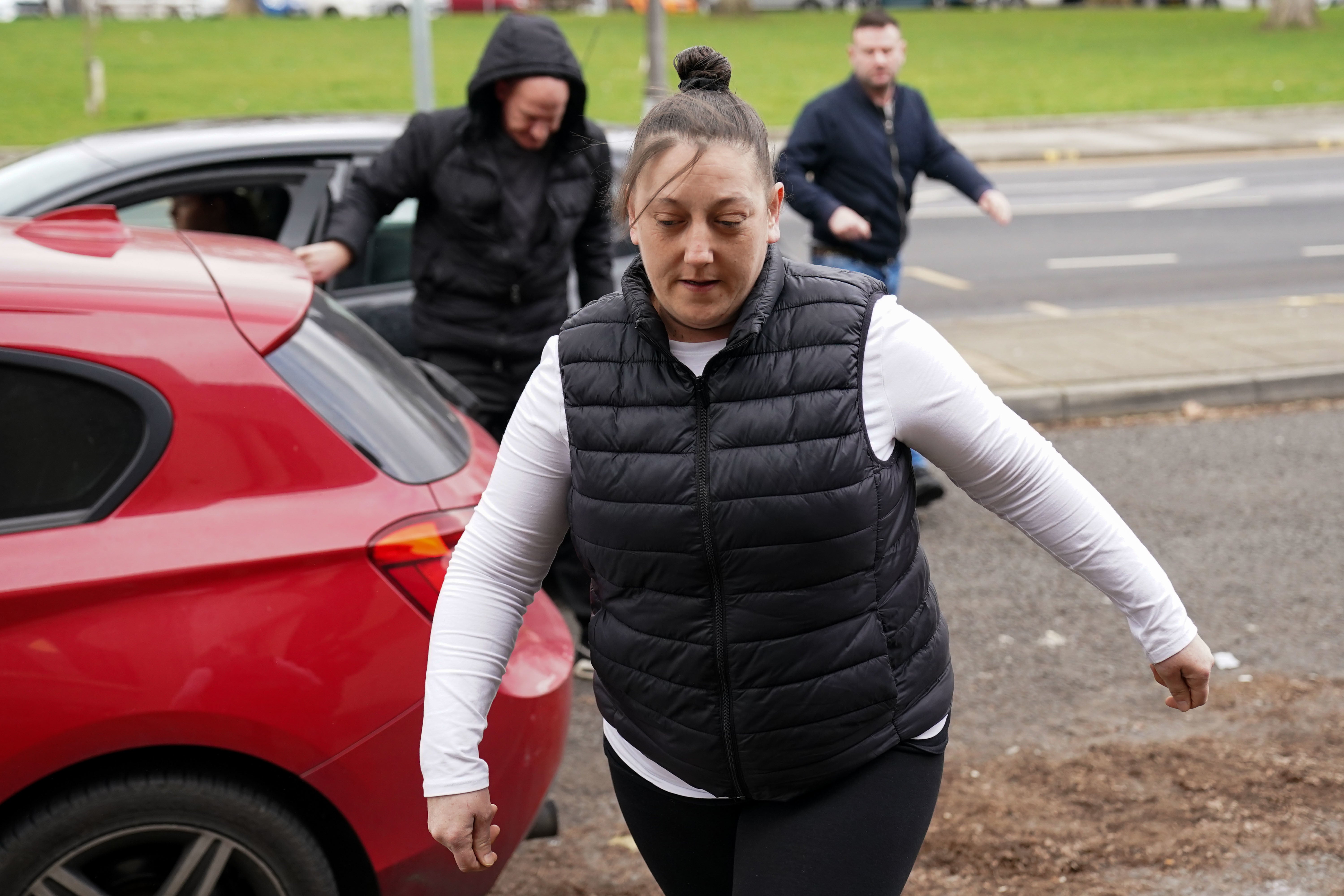 Sarah Lloyd-Jones arrives at Swansea Crown Court