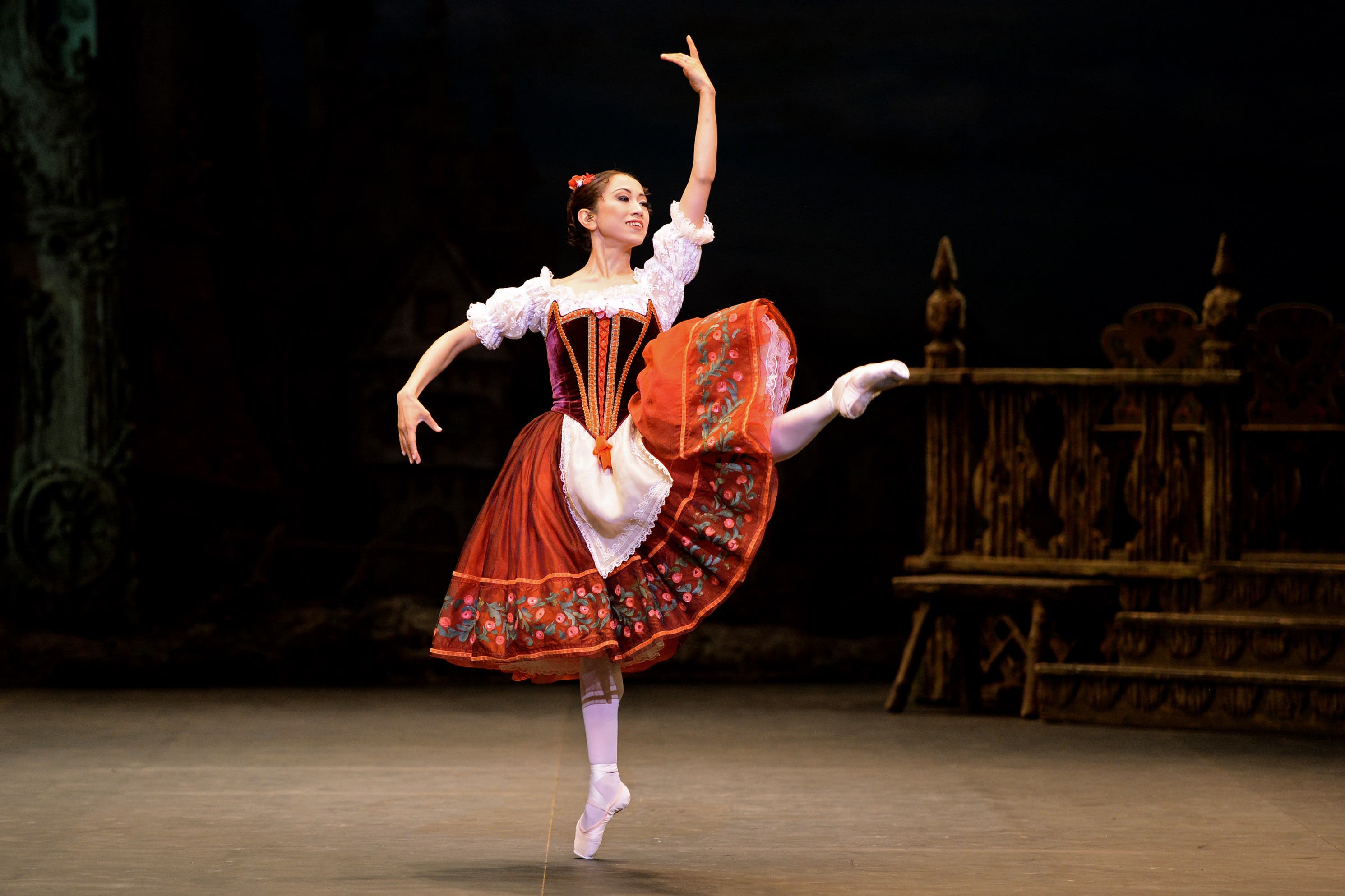 Erina Takahashi plays the role of Swanilda during a dress rehearsal for the English National Ballet’s Coppelia at the Coliseum, London (Anthony Devlin/PA)