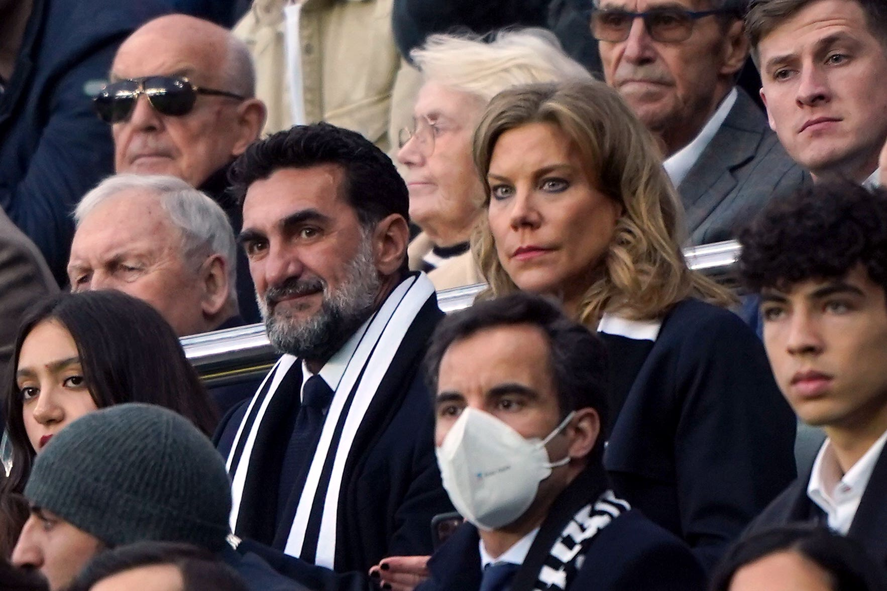 Newcastle chairman Yasir Al-Rumayyan (centre left) and co-owner Amanda Staveley saw their team lose at Wembley on Sunday (Owen Humphreys/PA)