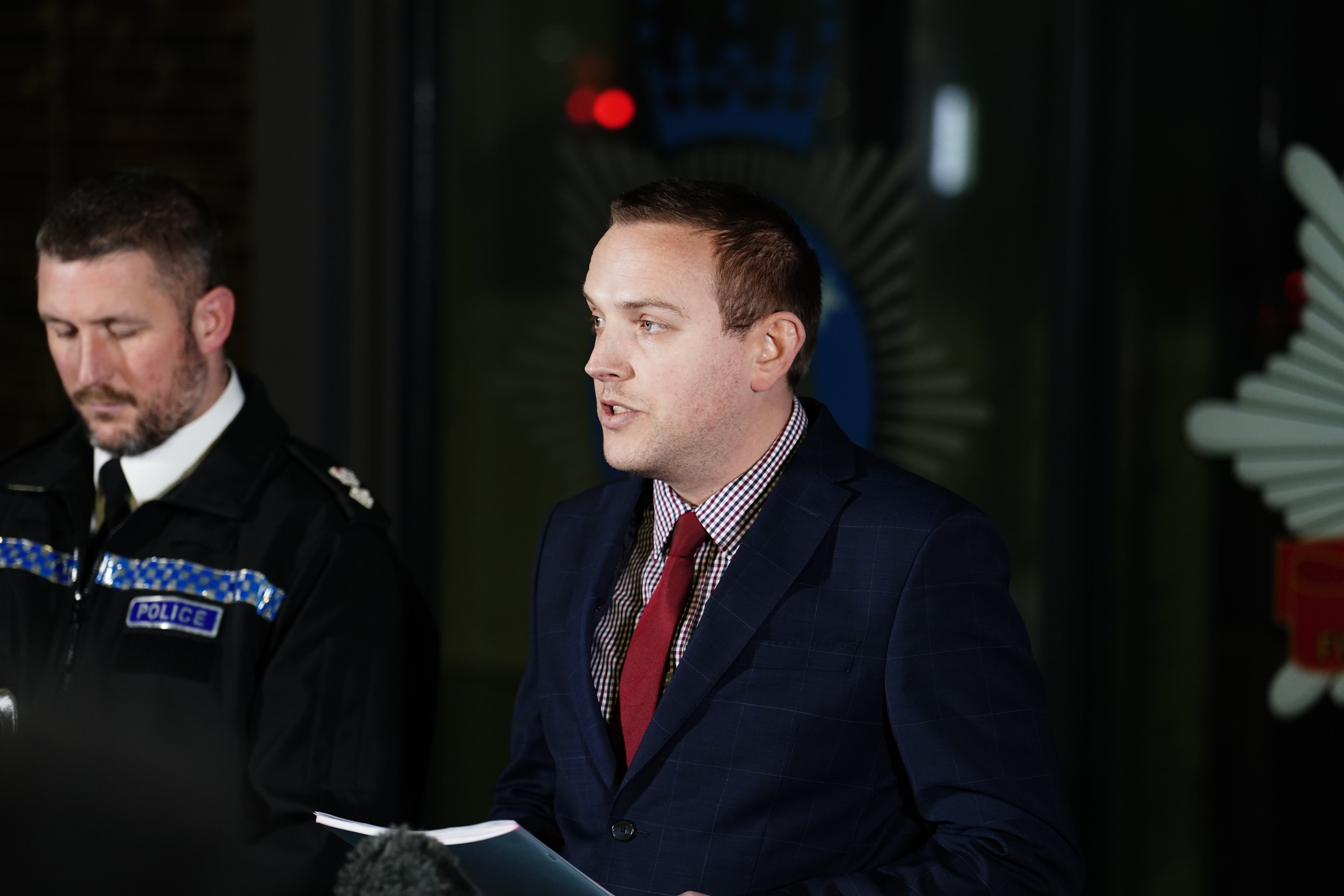 Sussex Police Chief Superintendent James Collis (left) and Metropolitan Police Detective Superintendent Lewis Basford