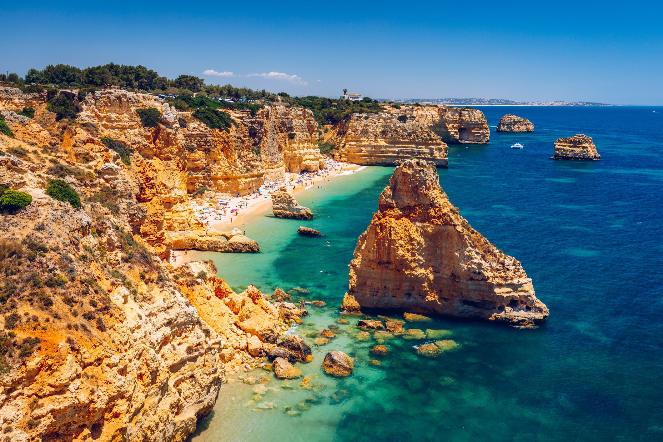 Praia da Marinha beach on the Algarve, Portugal