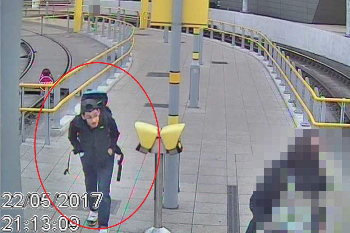 CCTV image of Salman Abedi at Victoria Station making his way to the Manchester Arena, on May 22, 2017