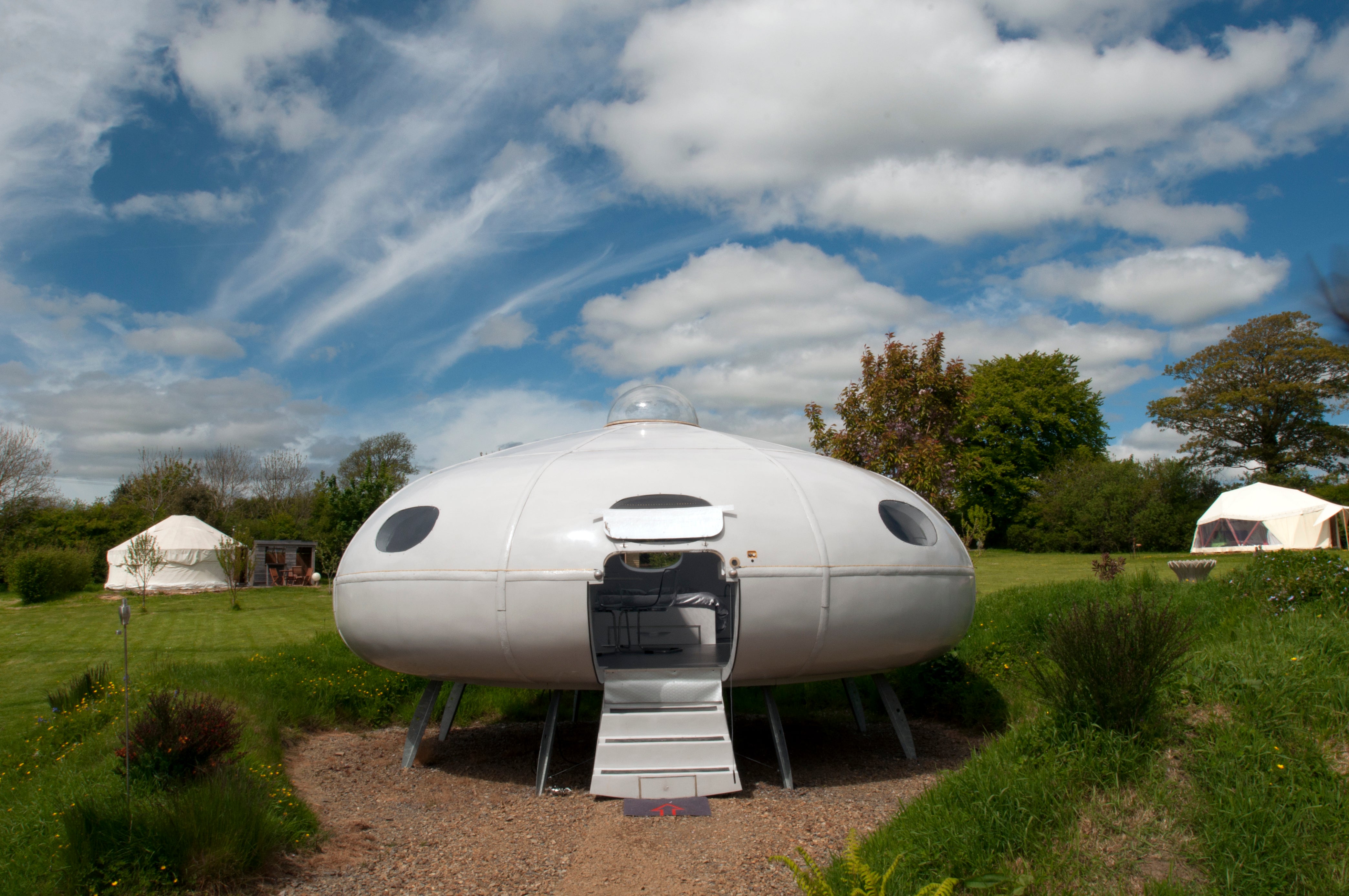 Accommodation options cover a UFO, igloo, submarine, train and speedboat