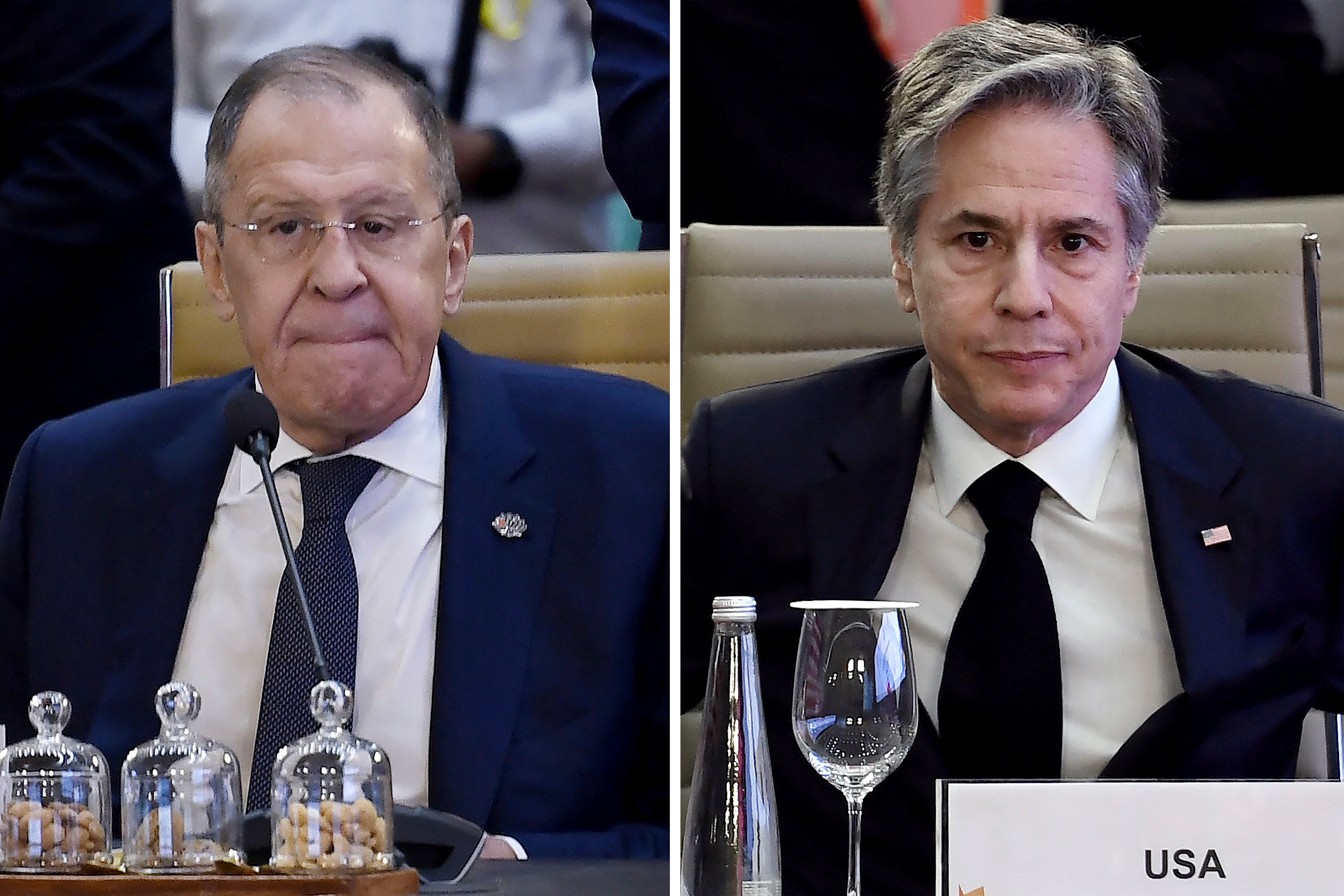 Russian foreign minister Sergei Lavrov and US secretary of state Antony Blinken