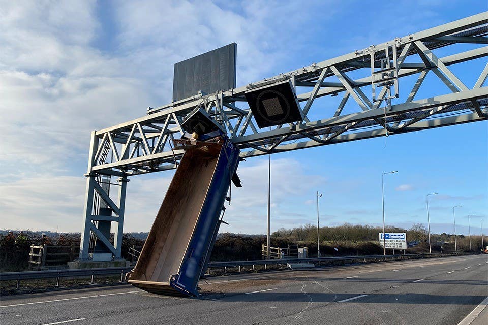 The crash caused both carriageways to be closed at the time (National Highways/PA)