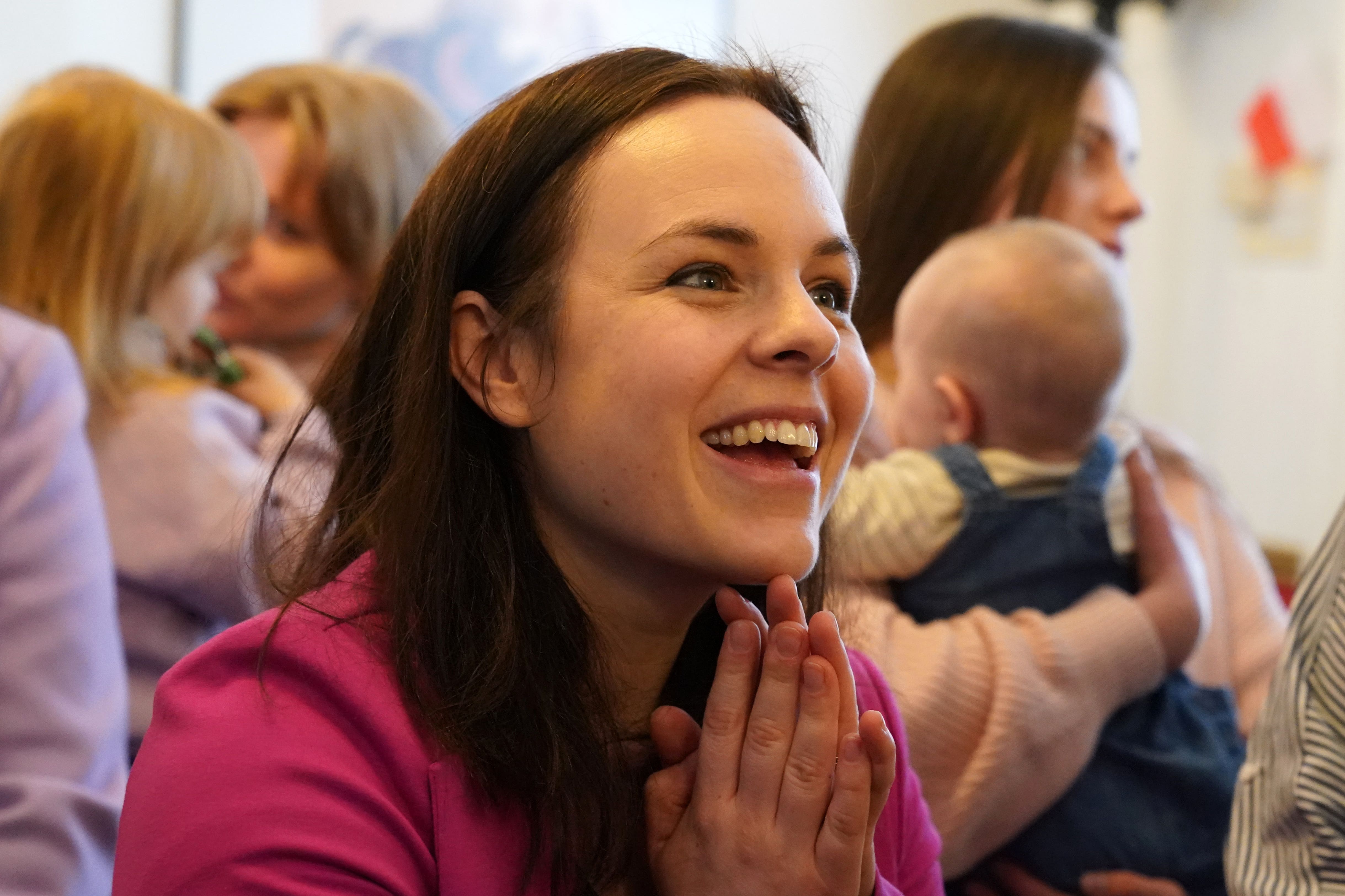 Kate Forbes during a visit to the Association of Ukrainians in Great Britain in Glasgow (Andrew Milligan/PA)