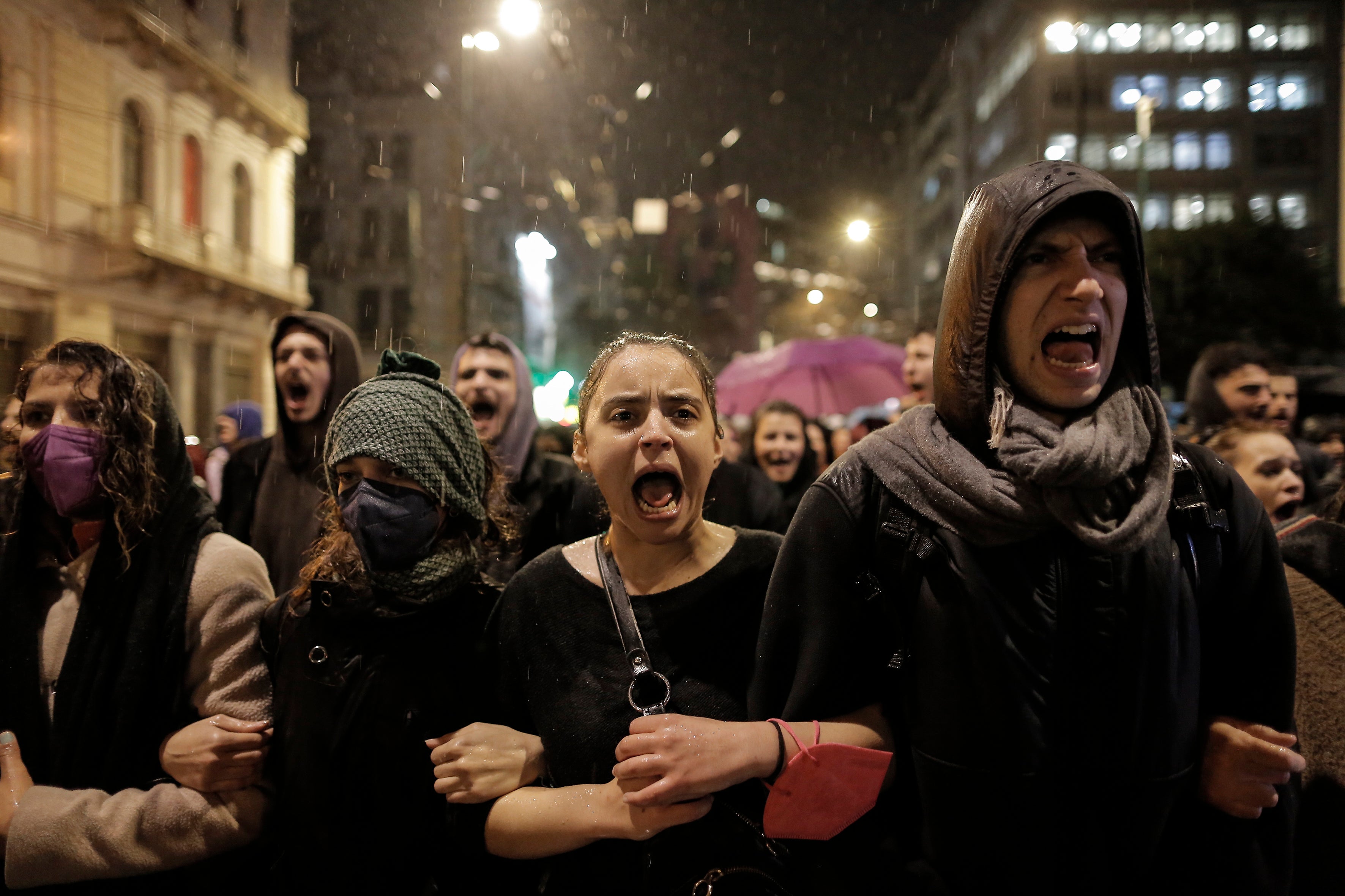 Protests in Athens on Thursday night over the deadly train crash