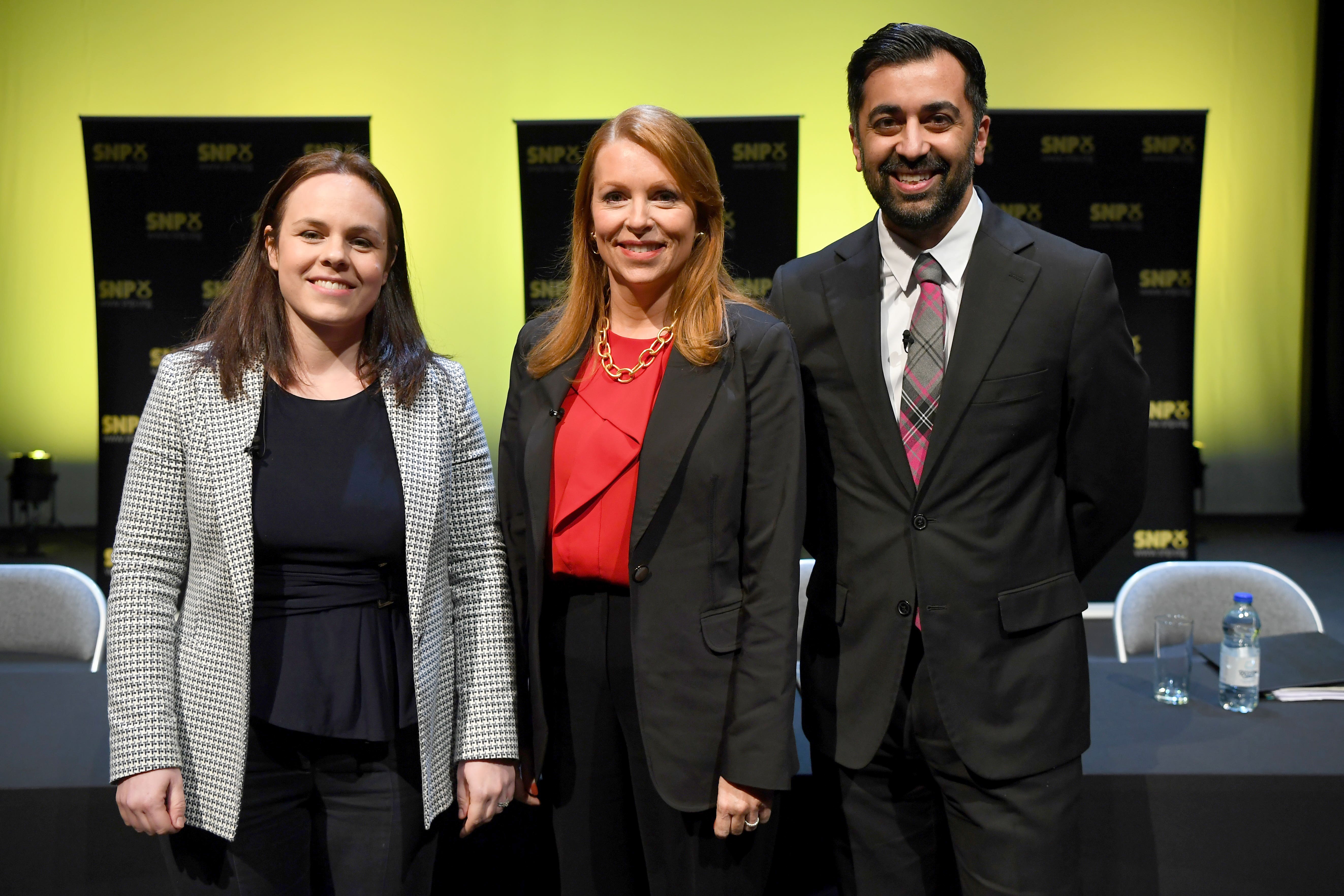 SNP leadership hopefuls Kate Forbes, Ash Regan and Humza Yousaf have differing views on controversial gender reform laws (Andy Buchanan/PA)