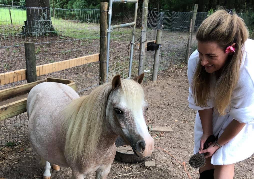 Abby recovering at her parents’ ranch.