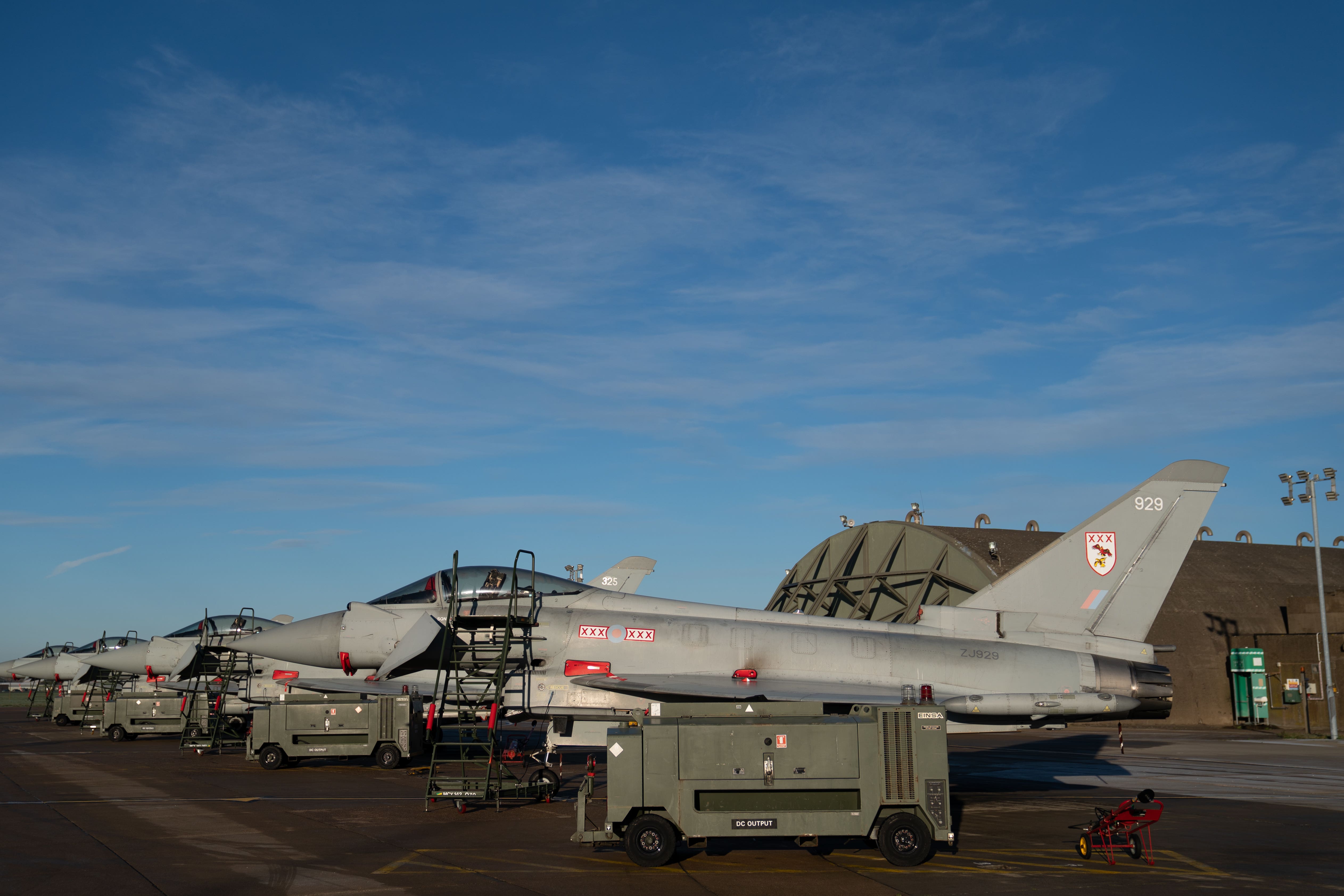 Typhoons at RAF Coningsby in Lincolnshire (Joe Giddens/PA)