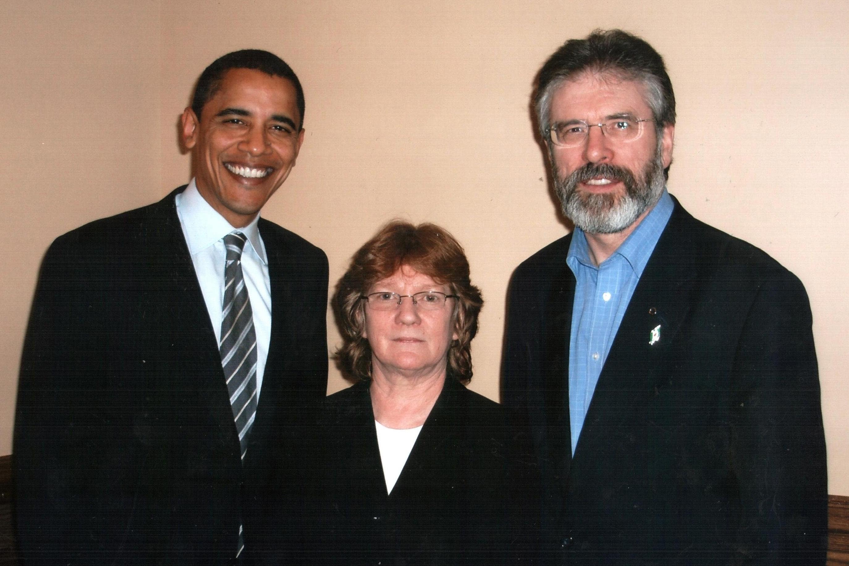 Then Sinn Fein president Gerry Adams (right) and the party’s then North America representative and general secretary Rita O’Hare met then president-elect Barack Obama in Washington (PA)